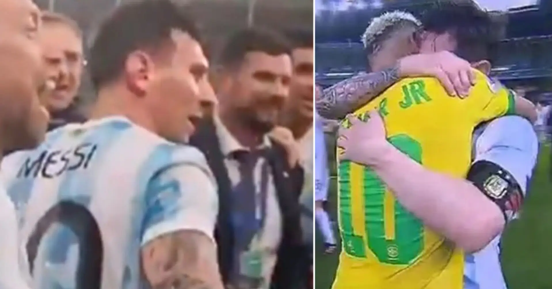 Las cámaras captan a Messi riñendo a un compañero que insultó a Brasil durante la celebración