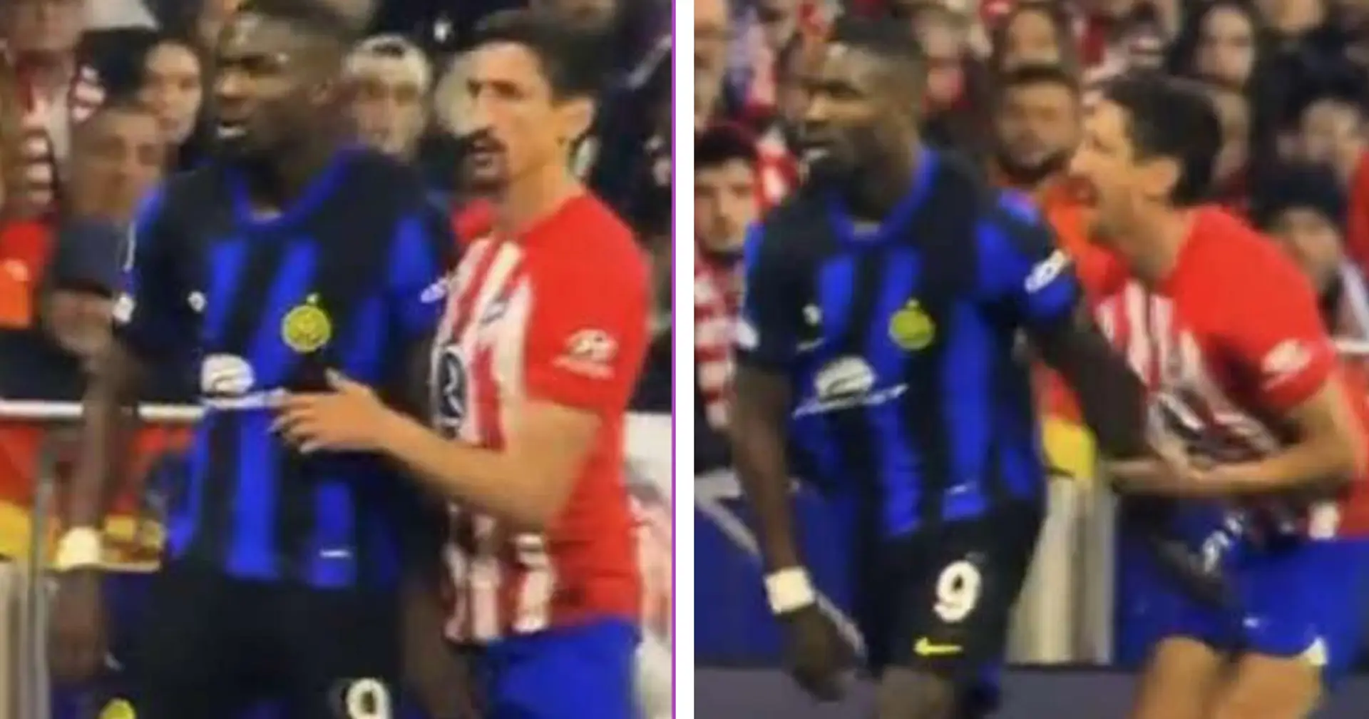 Ticus, che ti prende? Un gesto inspegabile dell'attaccante dell'Inter contro un giocatore dell'Atletico Madrid 