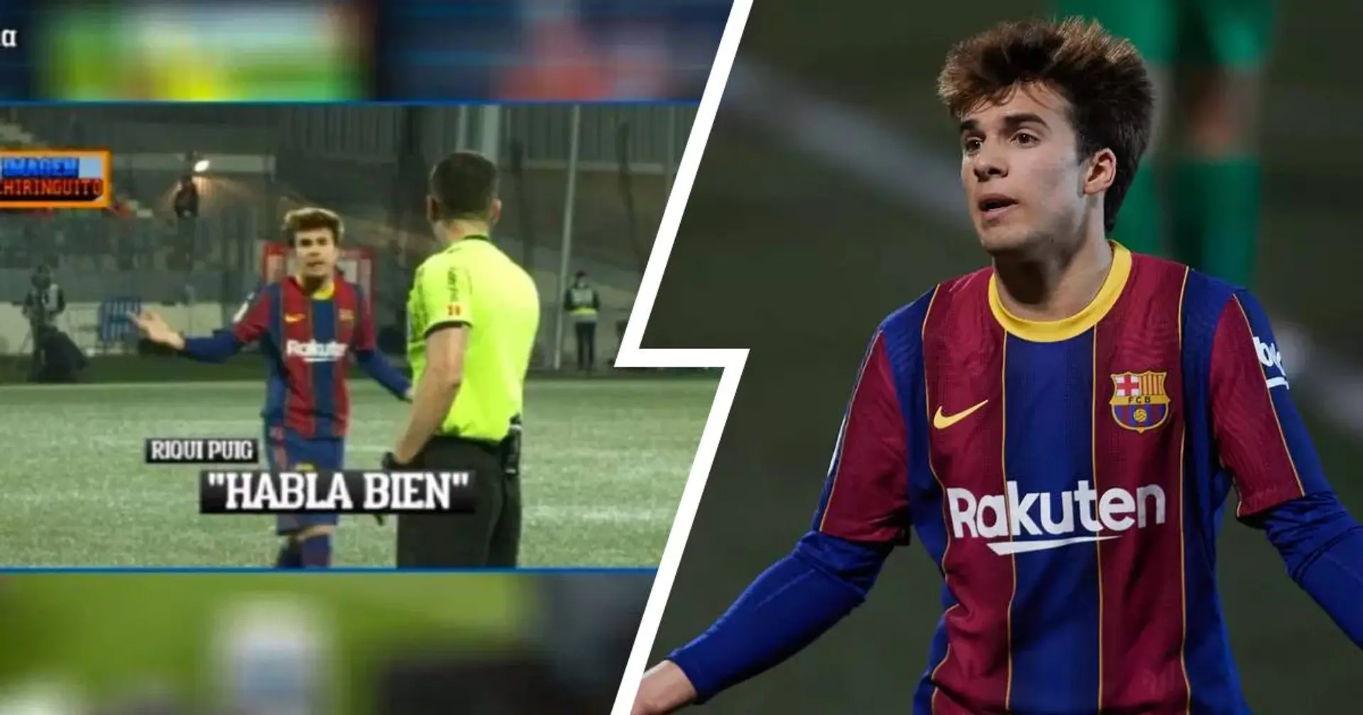 'Don't shout at me, kid': how Riqui Puig reportedly got his yellow card against Cornella