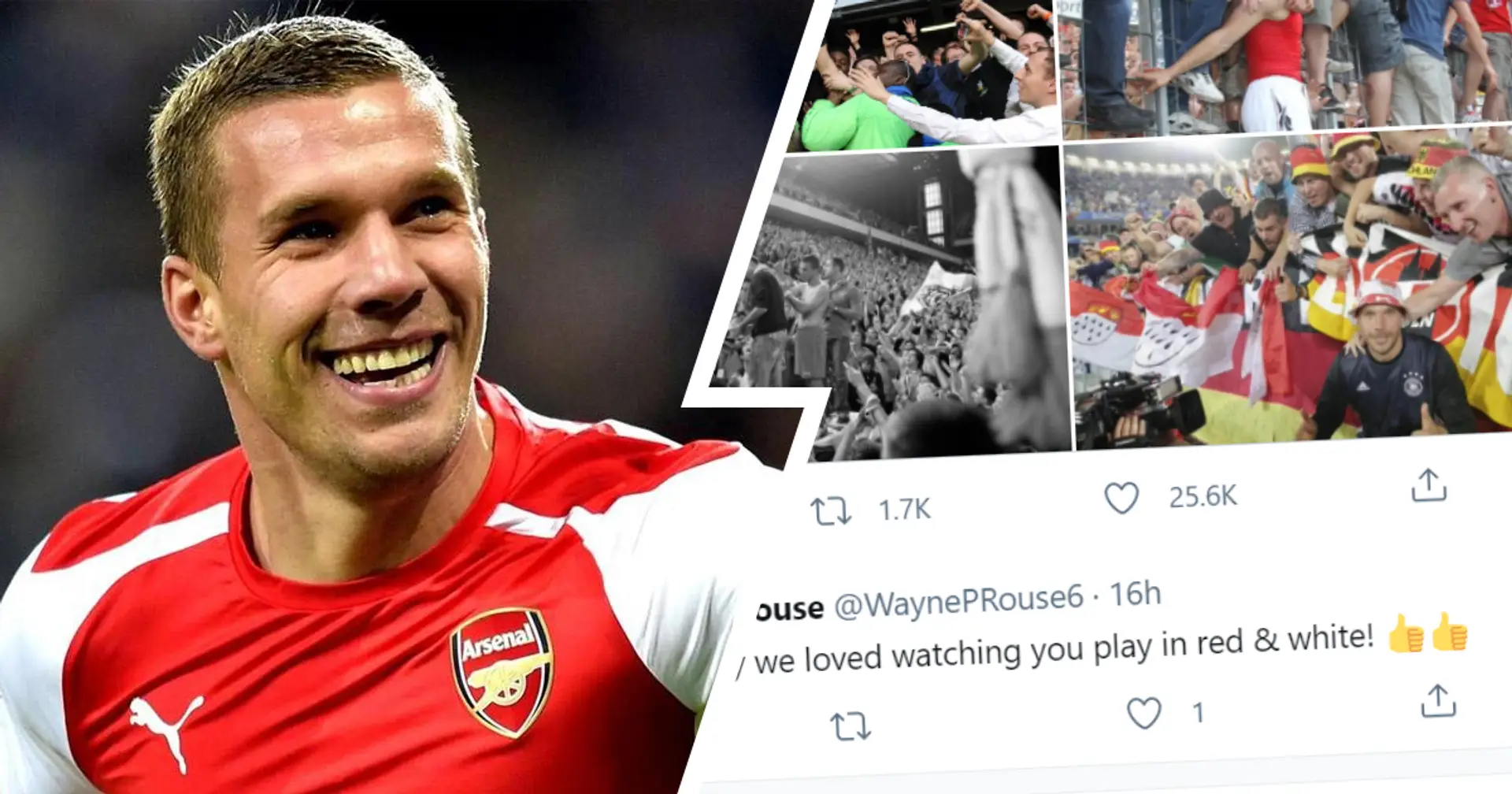 'Save our club': Arsenal fans hijack Lukas Podolski's tweet about Super League