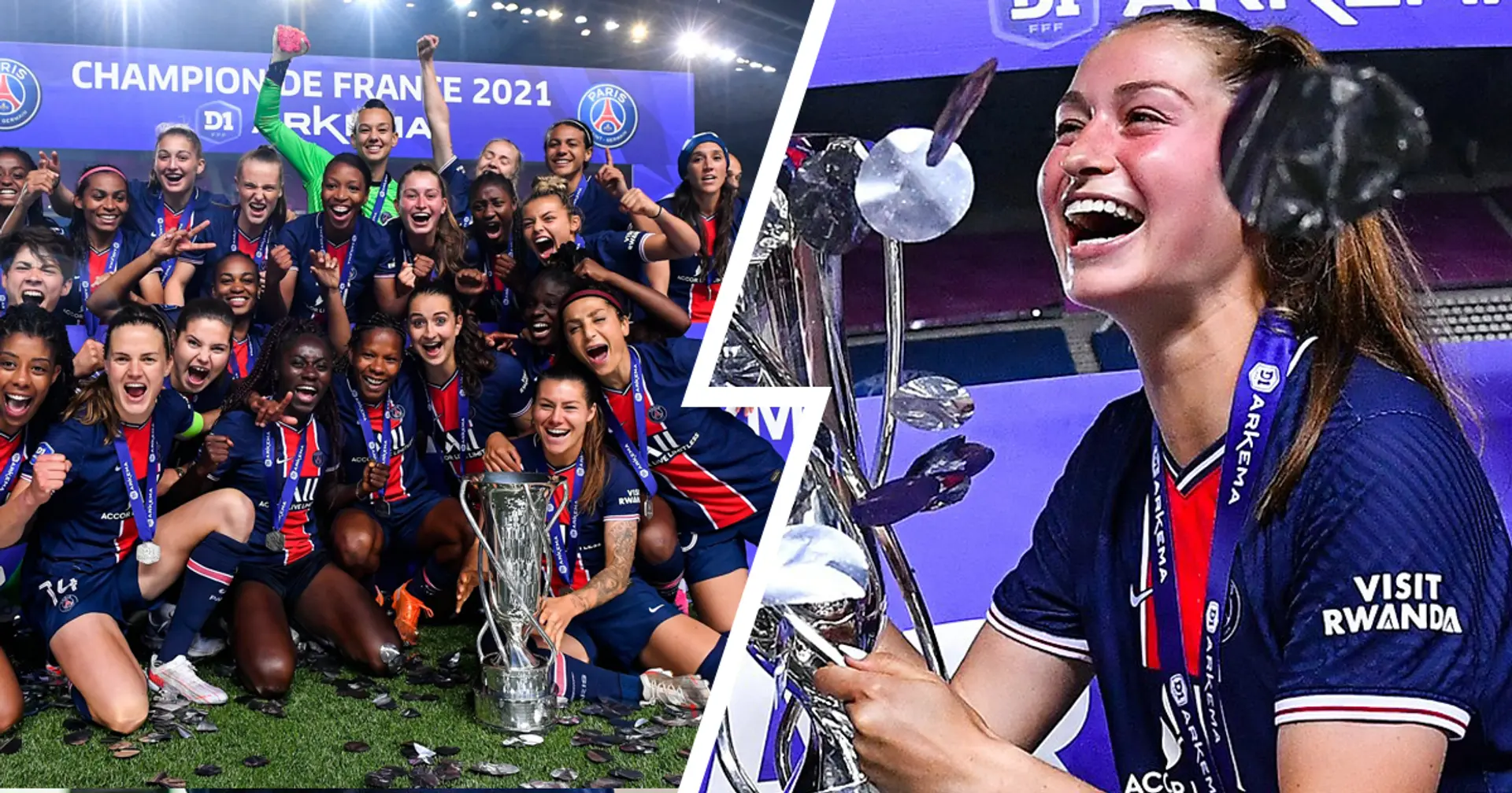 😍 Découvrez les plus belles photos de la remise du trophée de champion de France de D1 aux joueuses du PSG, ce vendredi