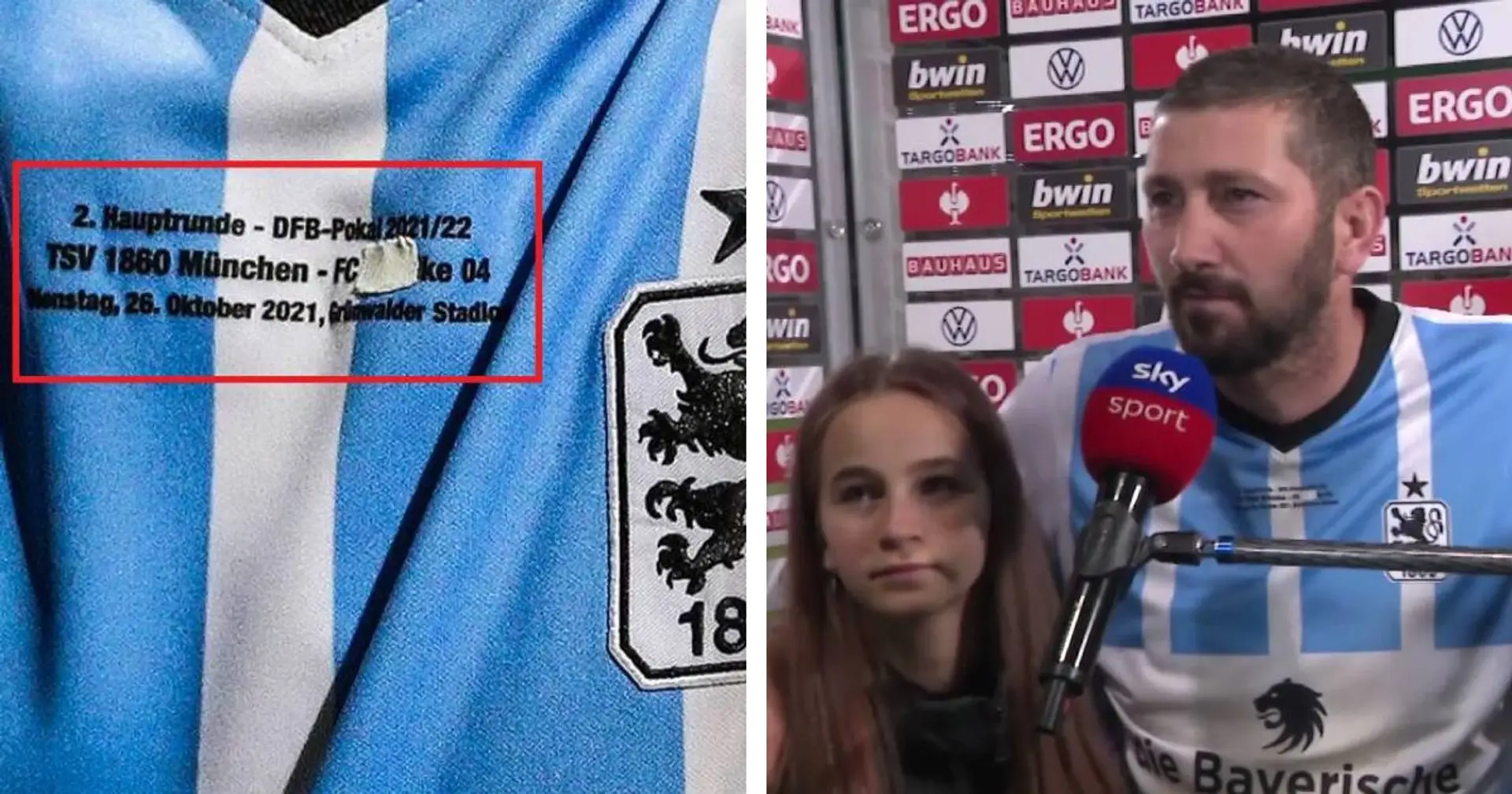 Kurios: 1860-Stürmer Mölders erklärt, warum er den Schriftzug "FC Schalke 04" auf seinem Trikot überklebt hat