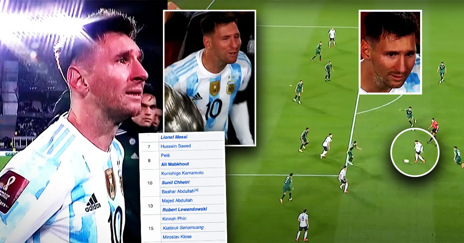 Lionel Messi segna TRE gol con l'Argentina, supera il record di Pelè e scoppia a piangere sul terreno di gioco