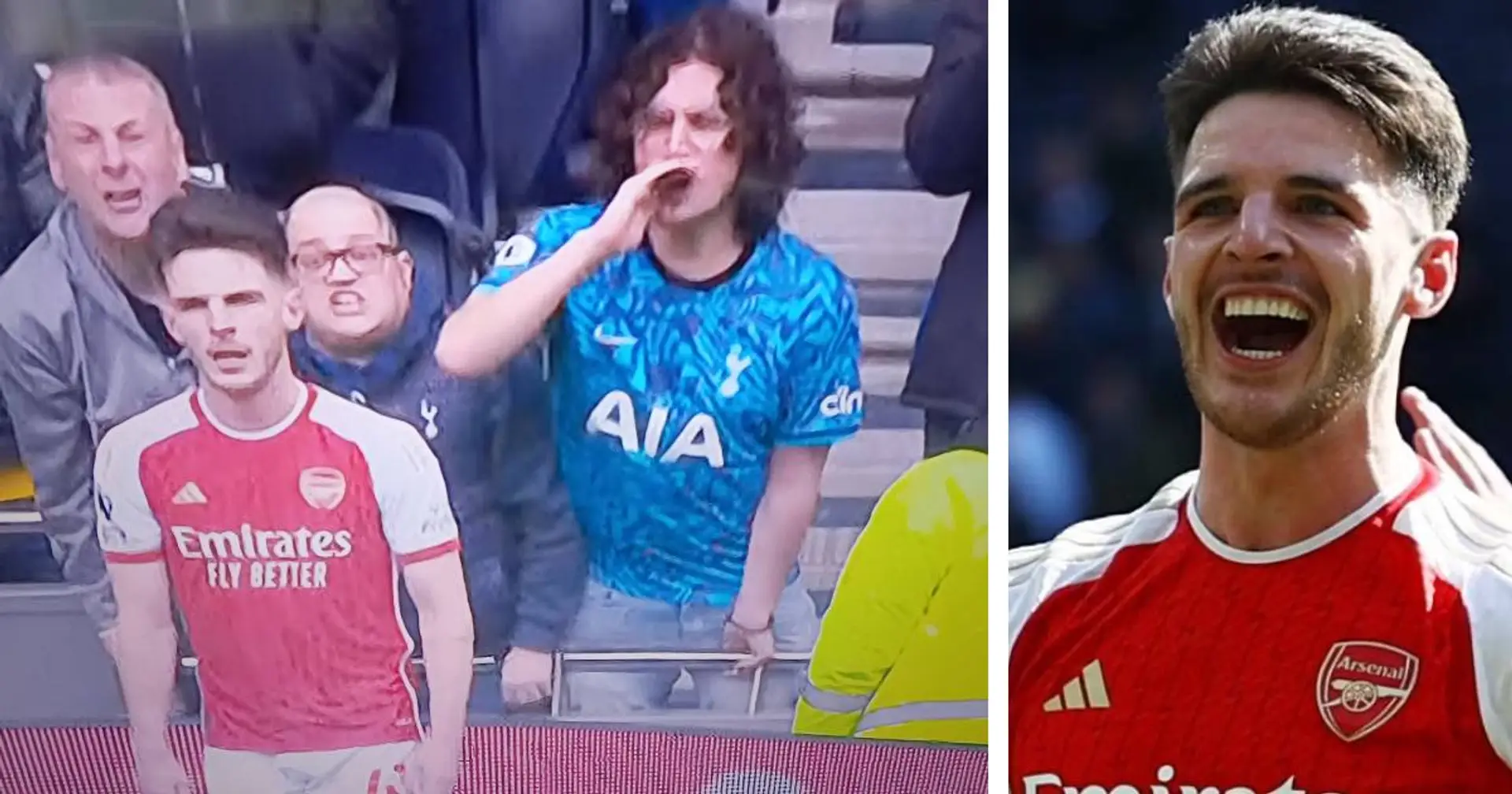 Spurs fan goes viral for heckling Rice during corner — Arsenal score seconds later