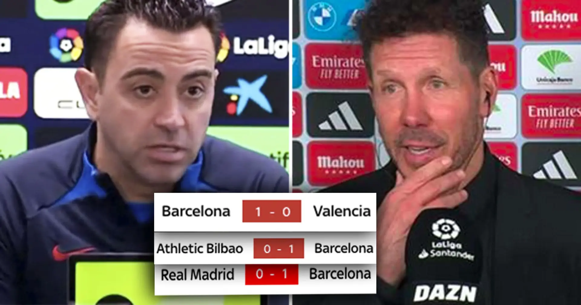 Xavi reacts to Simeone's mocking message for Barca after 3 straight 1-0 wins