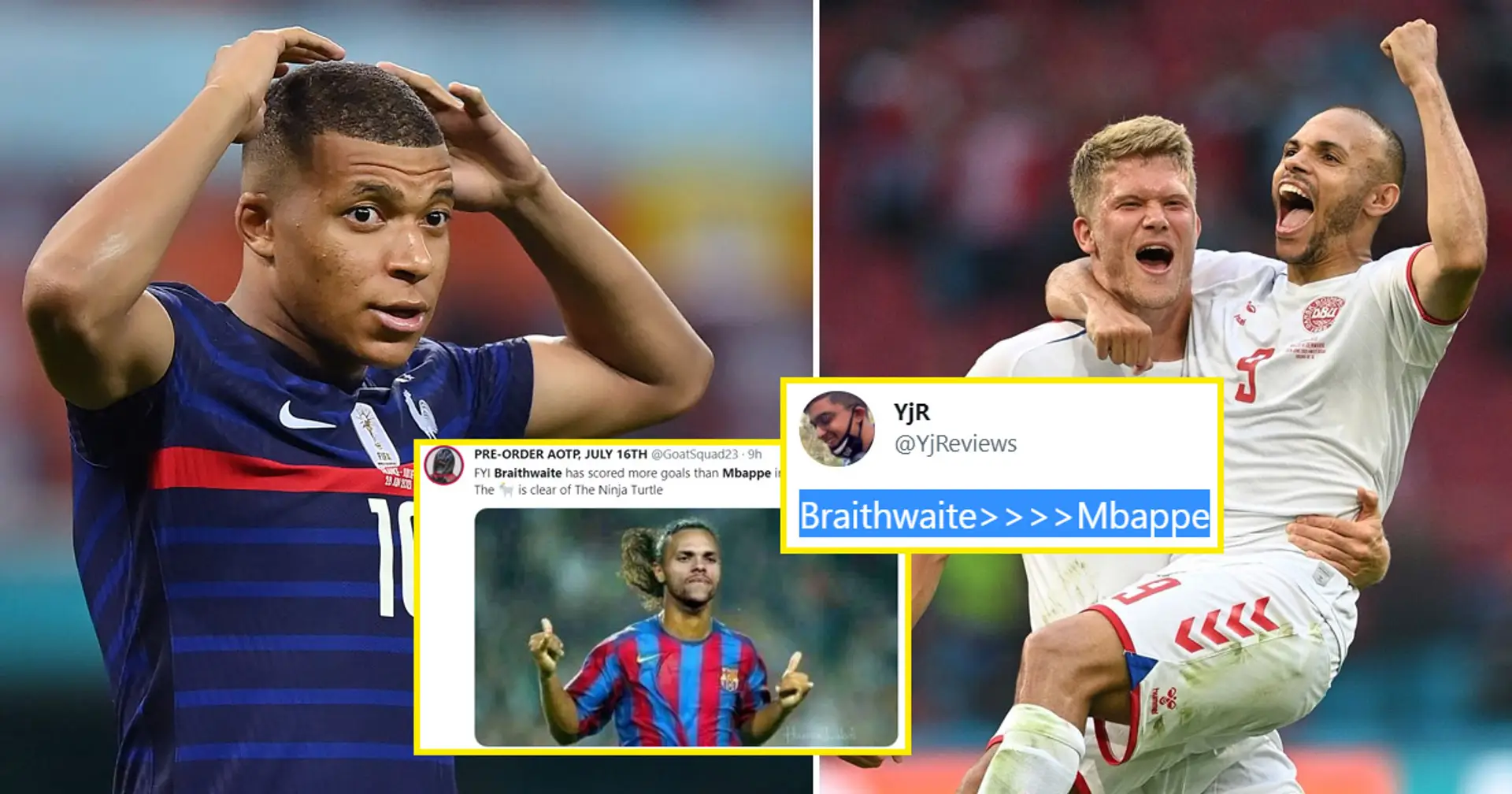 'Mbappe is a private school version of Braithwaite': Fans troll Kylian as Barca benchwarmer outscores PSG striker at Euro 2020