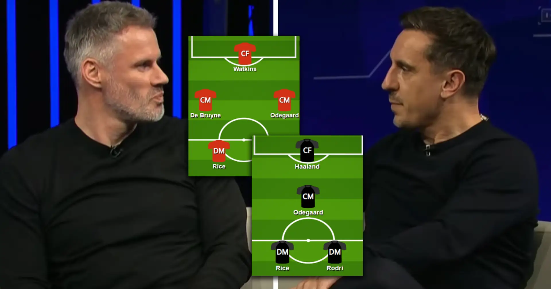 Jamie Carragher and Gary Neville name their Premier League teams of the season as the pair agree on 7 players 
