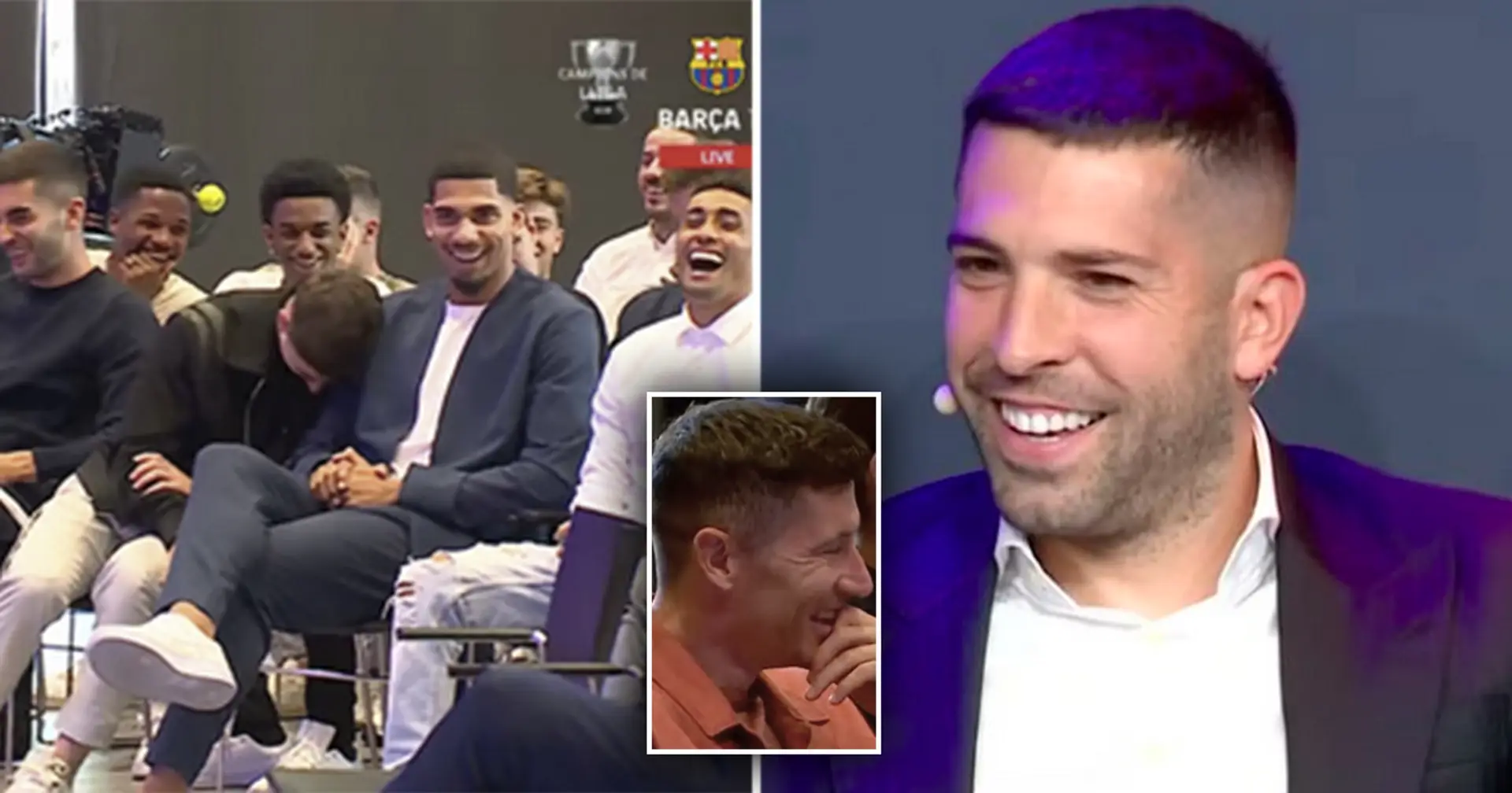 Alba trolls Lewandowski during farewell ceremony, makes players burst into laughter