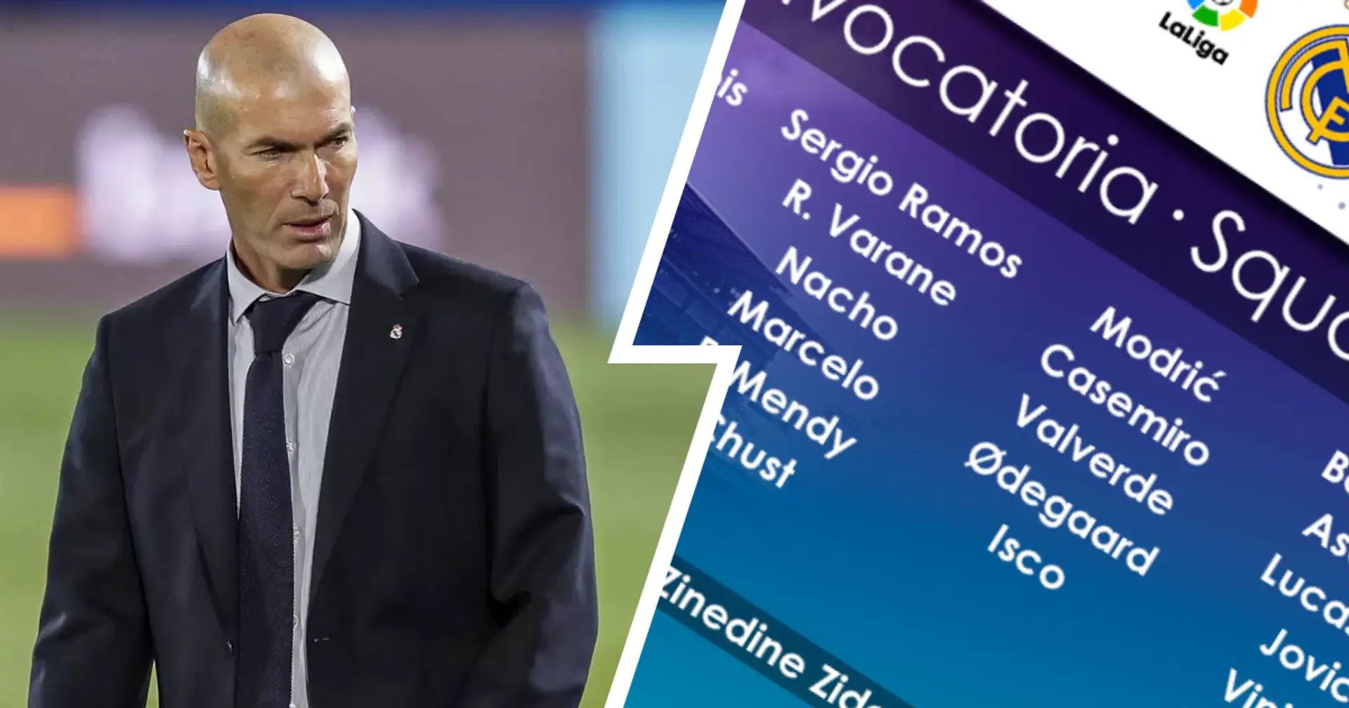 زيدان يكشف قائمة ريال مدريد لمواجهة ليفانتي بالدوري الإسباني