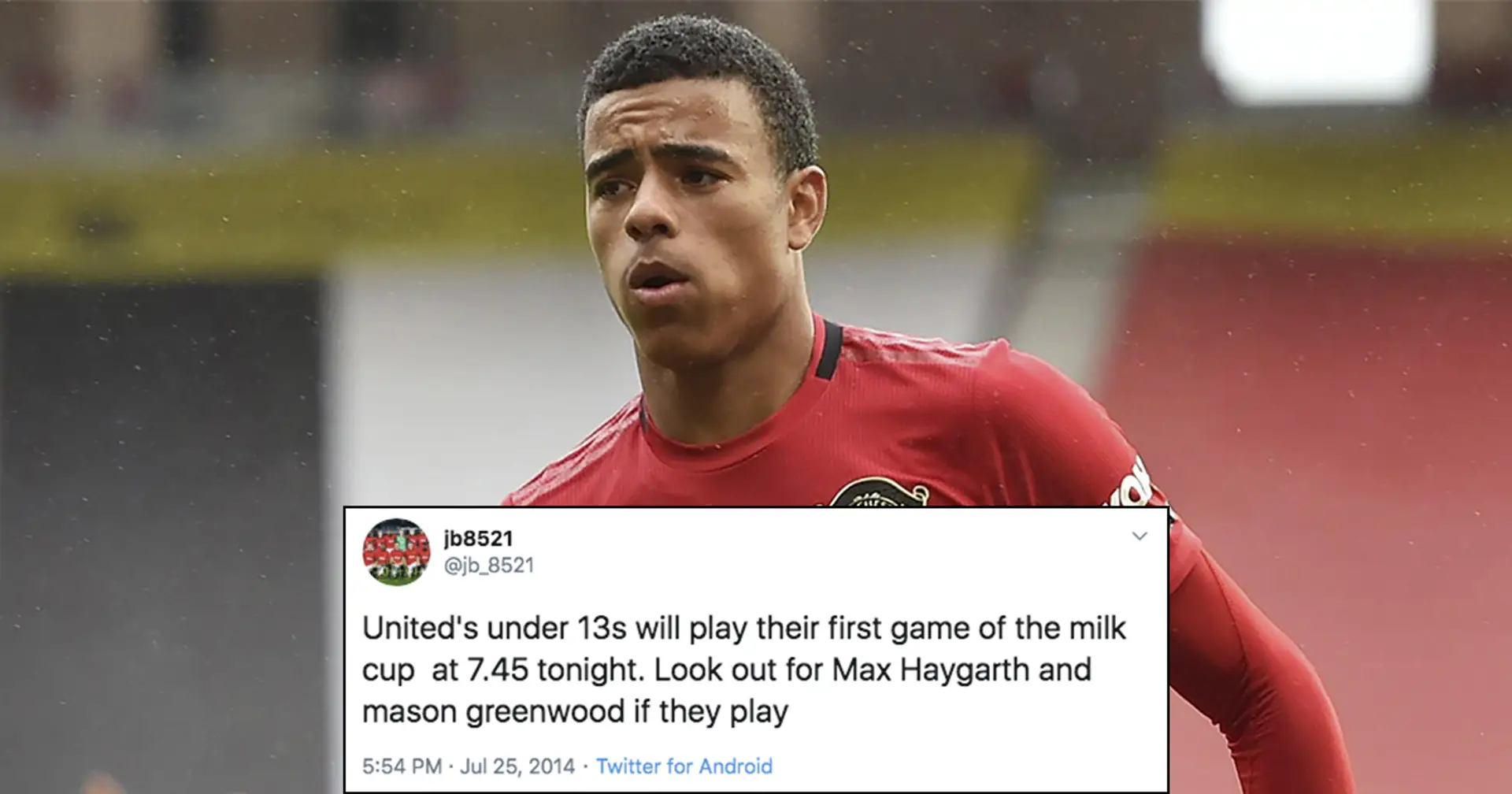 😱 United fan discovered Greenwood back in 2014 when Mason played for U13 side in Milk Cup! Check out his scouting report from back then