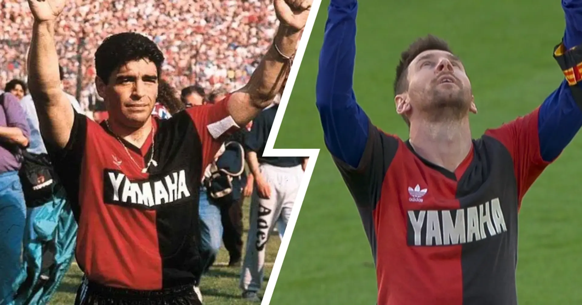 Messi homenajea a Maradona con la camiseta de Diego en Newell's