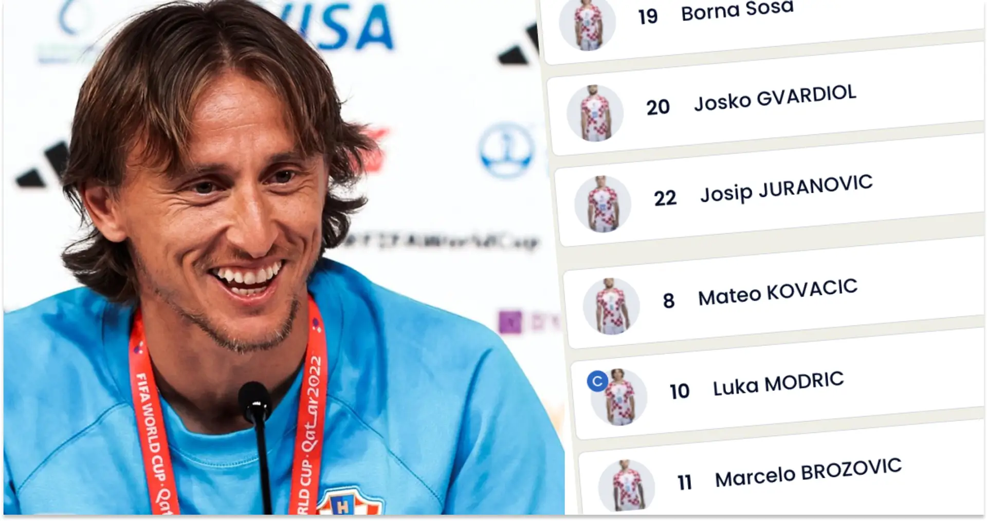 Luka Modric starts as captain for Croatia v Morocco