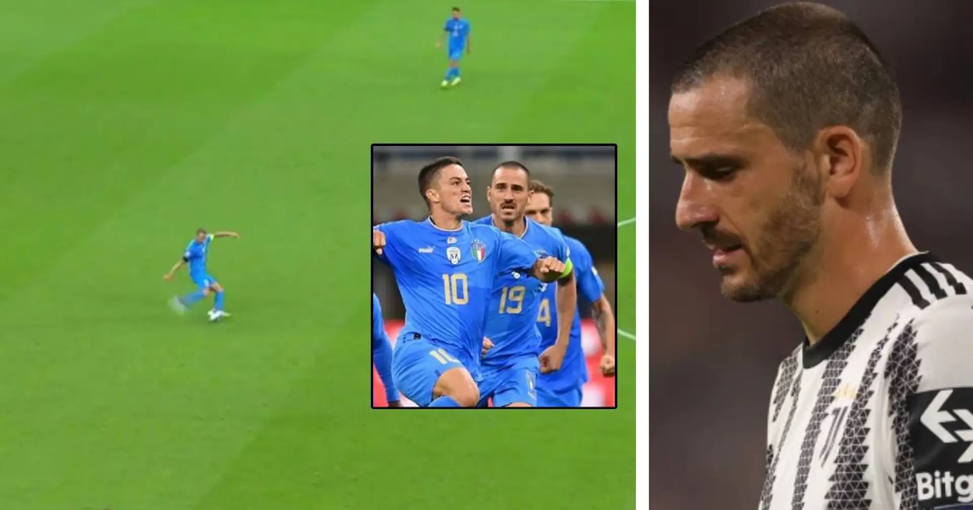 Bonucci cancella il momento 'NO' con la Juve: il meraviglioso assist con la nazionale in 3 immagini