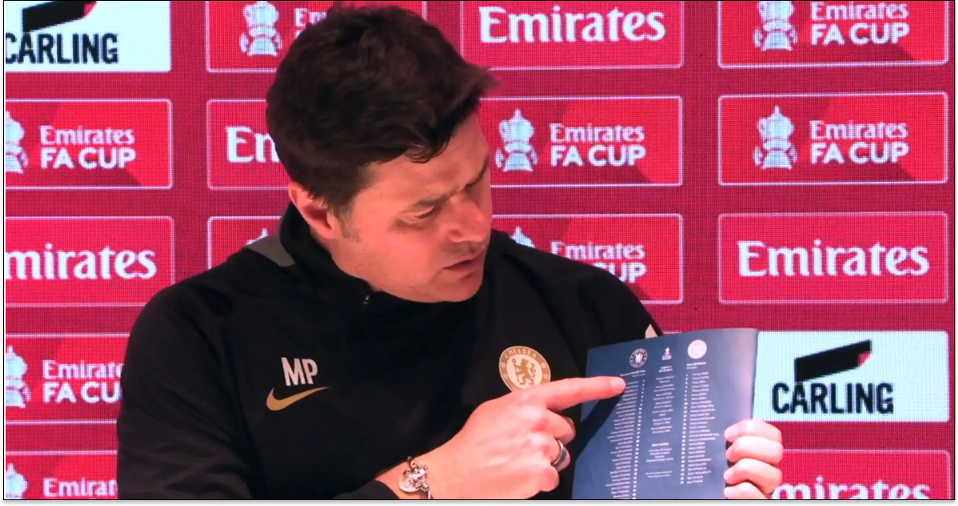 'Look here': Poch uses prop in press conference to defend himself from angry Chelsea fans