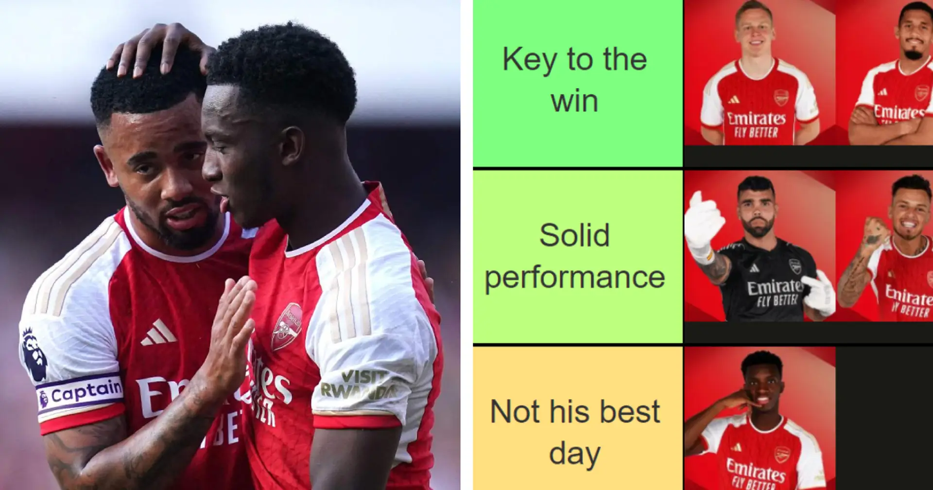 One player manages to disappoint: Arsenal's performance tierlist for Everton win