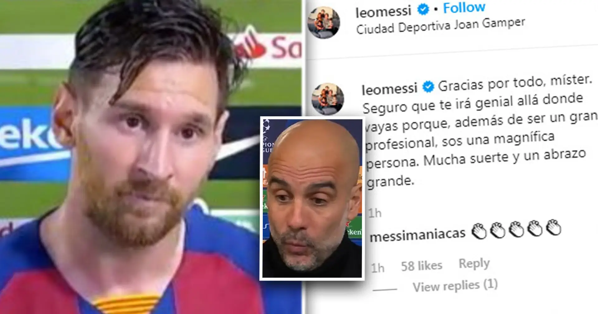 The only coach who got special farewell post from Messi, it's not Guardiola