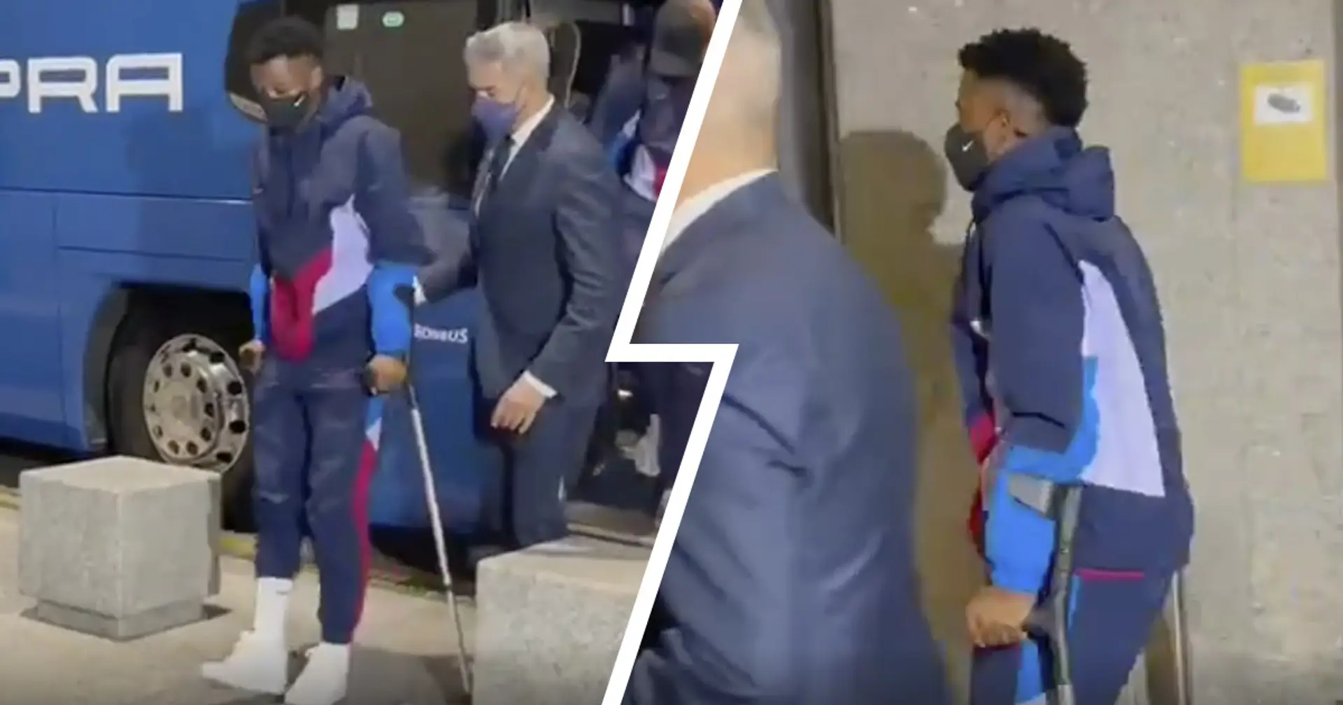 Ansu Fati vu arriver à l'aéroport avec des béquilles après le match du Celta
