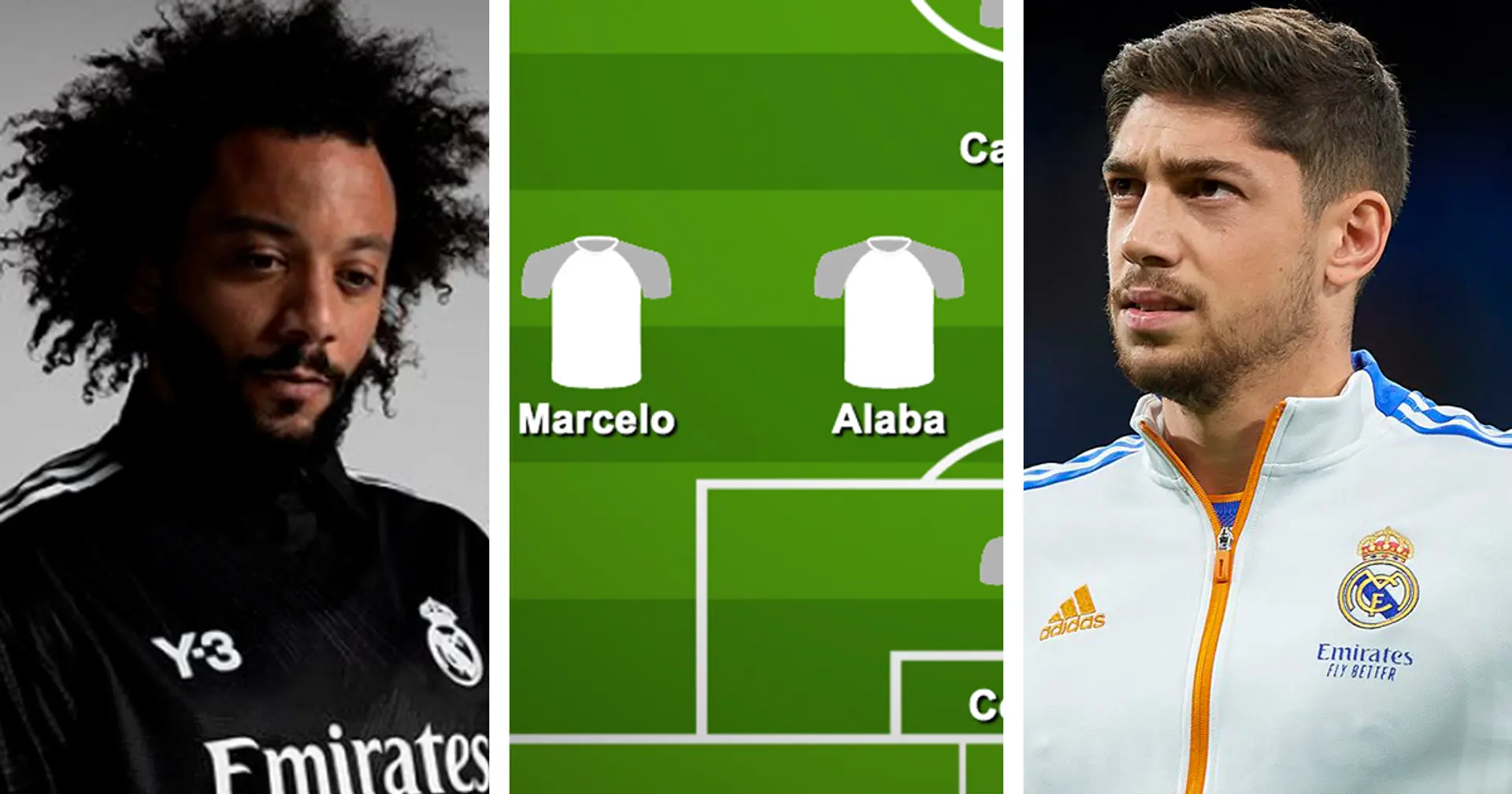 ¿Con Marcelo? Elige tu XI favorito del Real Madrid para el partido ante el Getafe entre 3 opciones