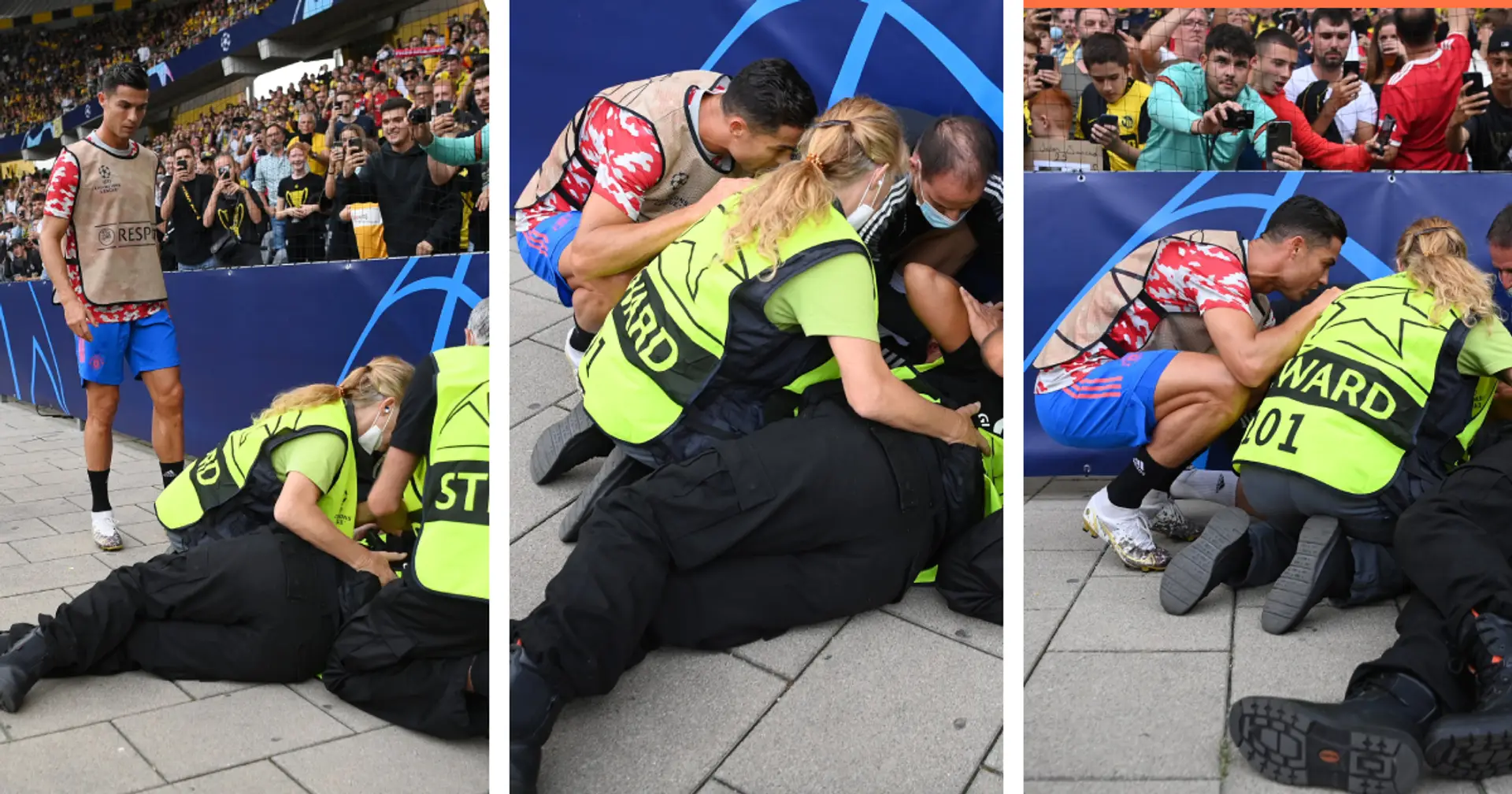 Cristiano Ronaldo accidentally injuries security guard before Young Boys clash