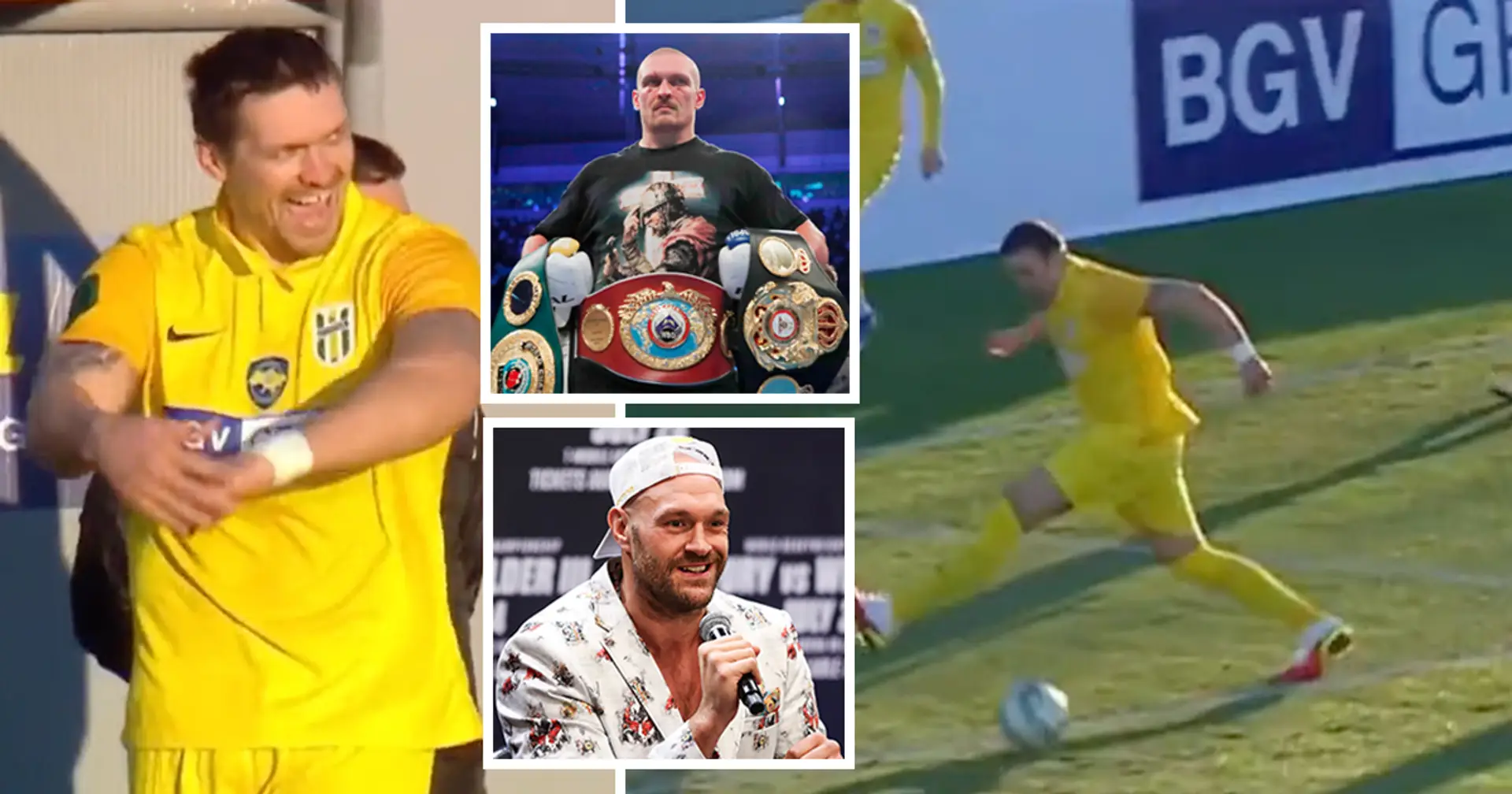 Heavyweight boxing champion Oleksandr Usyk makes his professional football debut for Ukrainian side, had a great chance to score