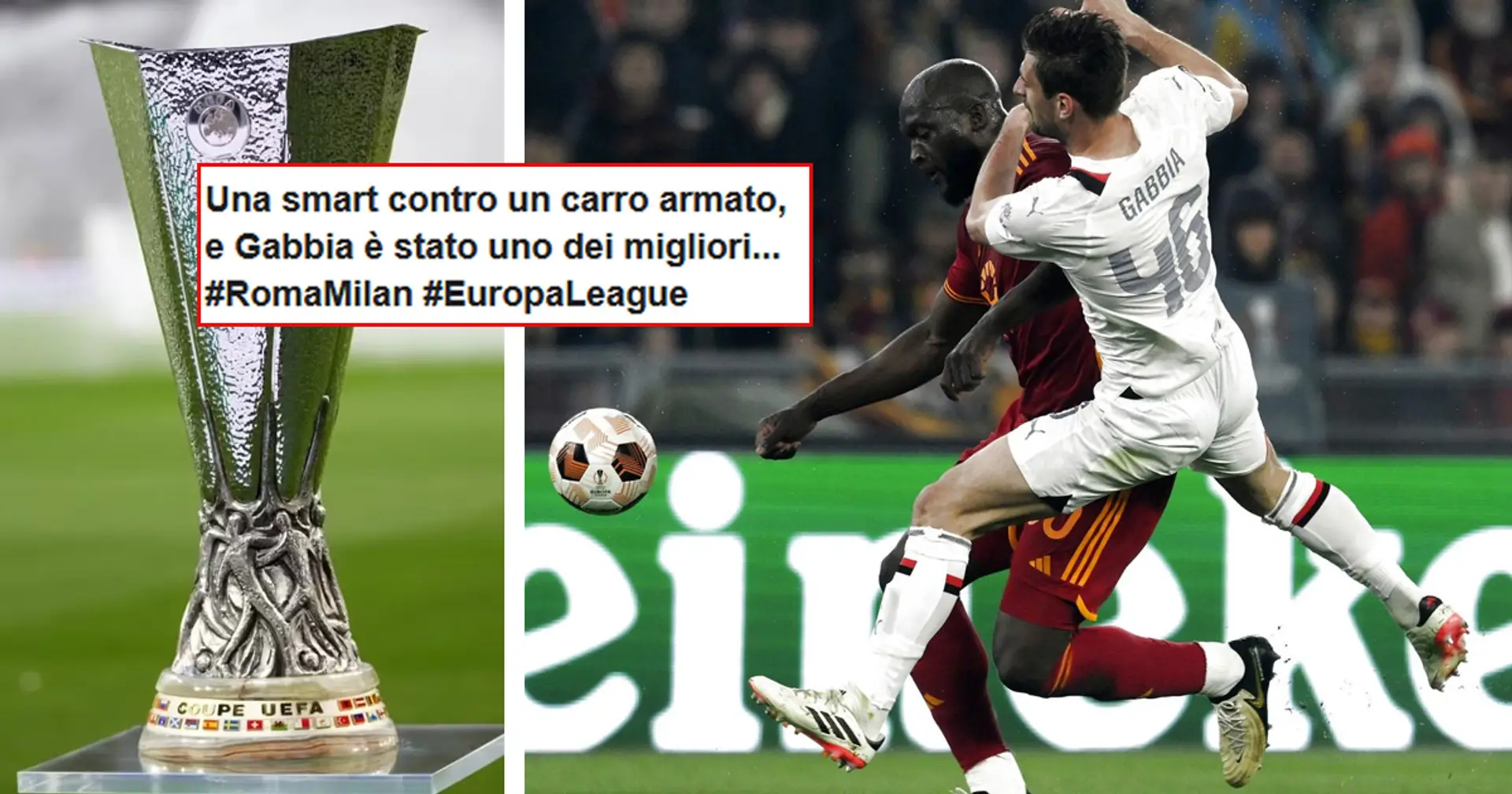 Gabbia rimbalza su Lukaku nel 2° gol di Roma-Milan, la reazione dei tifosi sui social: "Ha preso il muro, fratellì!"