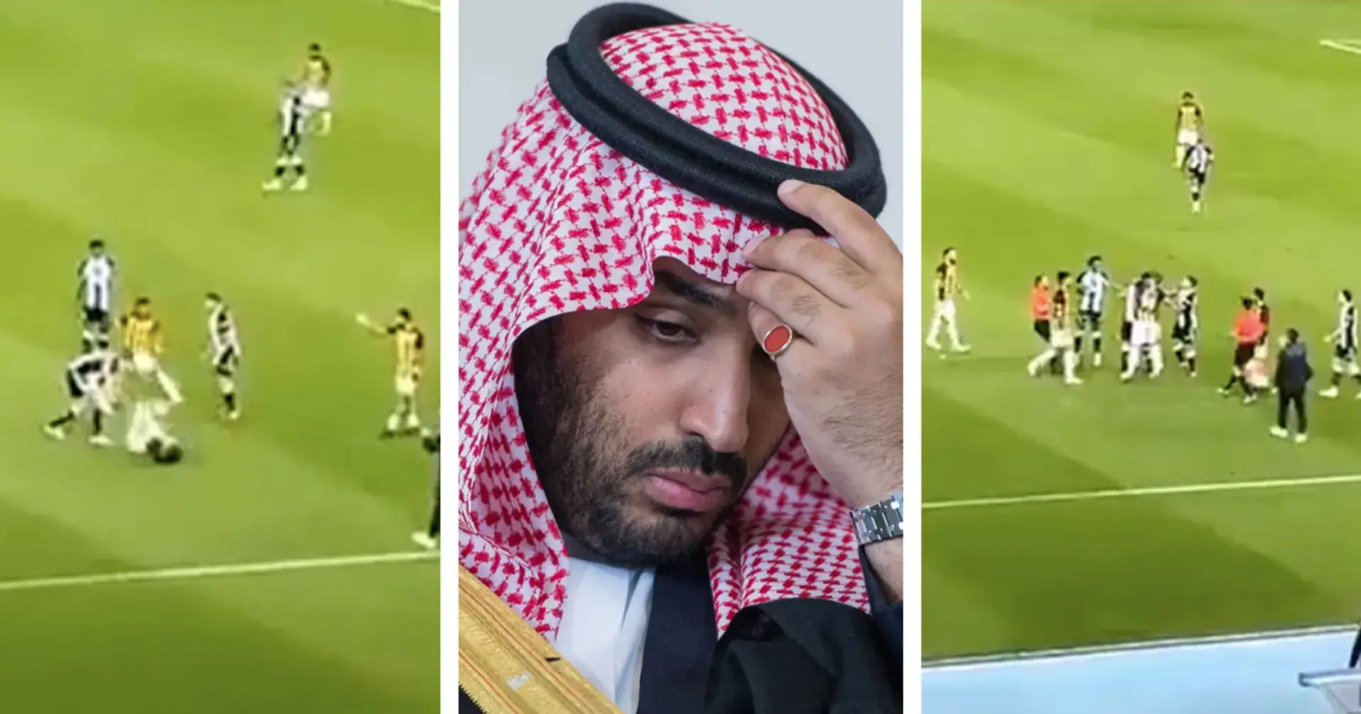 Un jugador del Newcastle da un puñetazo a un rival durante un amistoso en Arabia Saudí