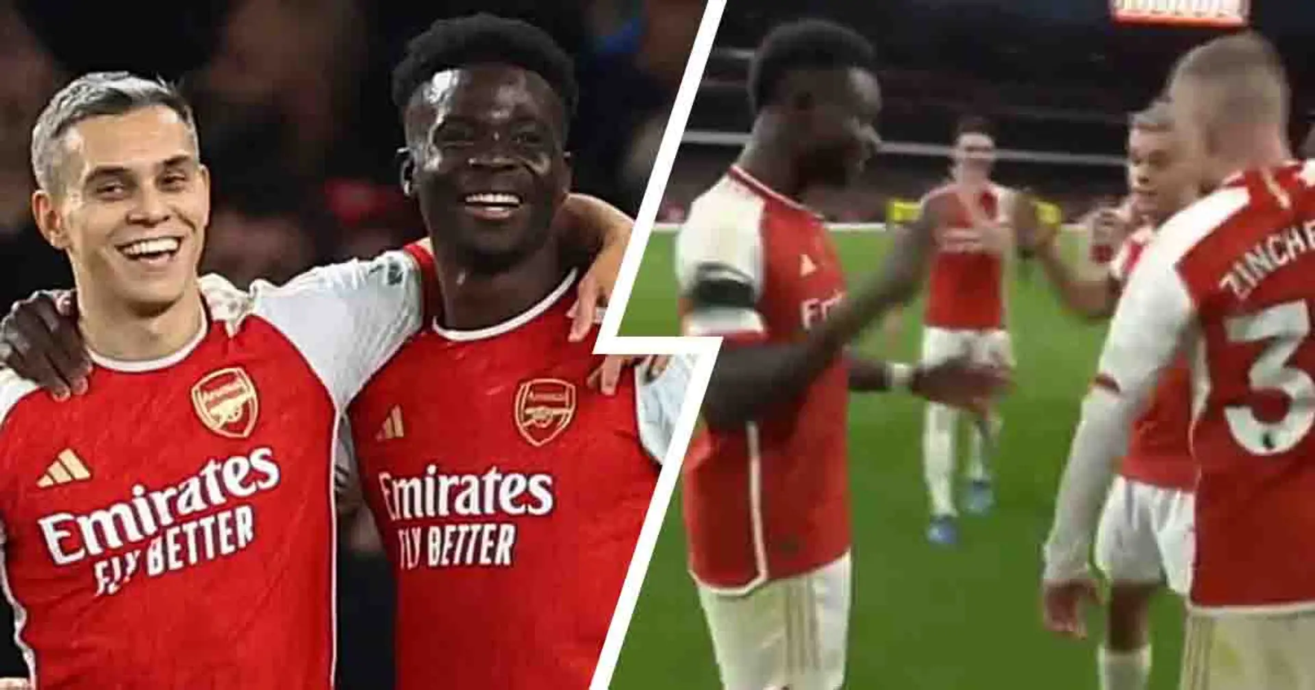 'Love the energy': Arsenal fans love new celebration debuted by Saka and Trossard