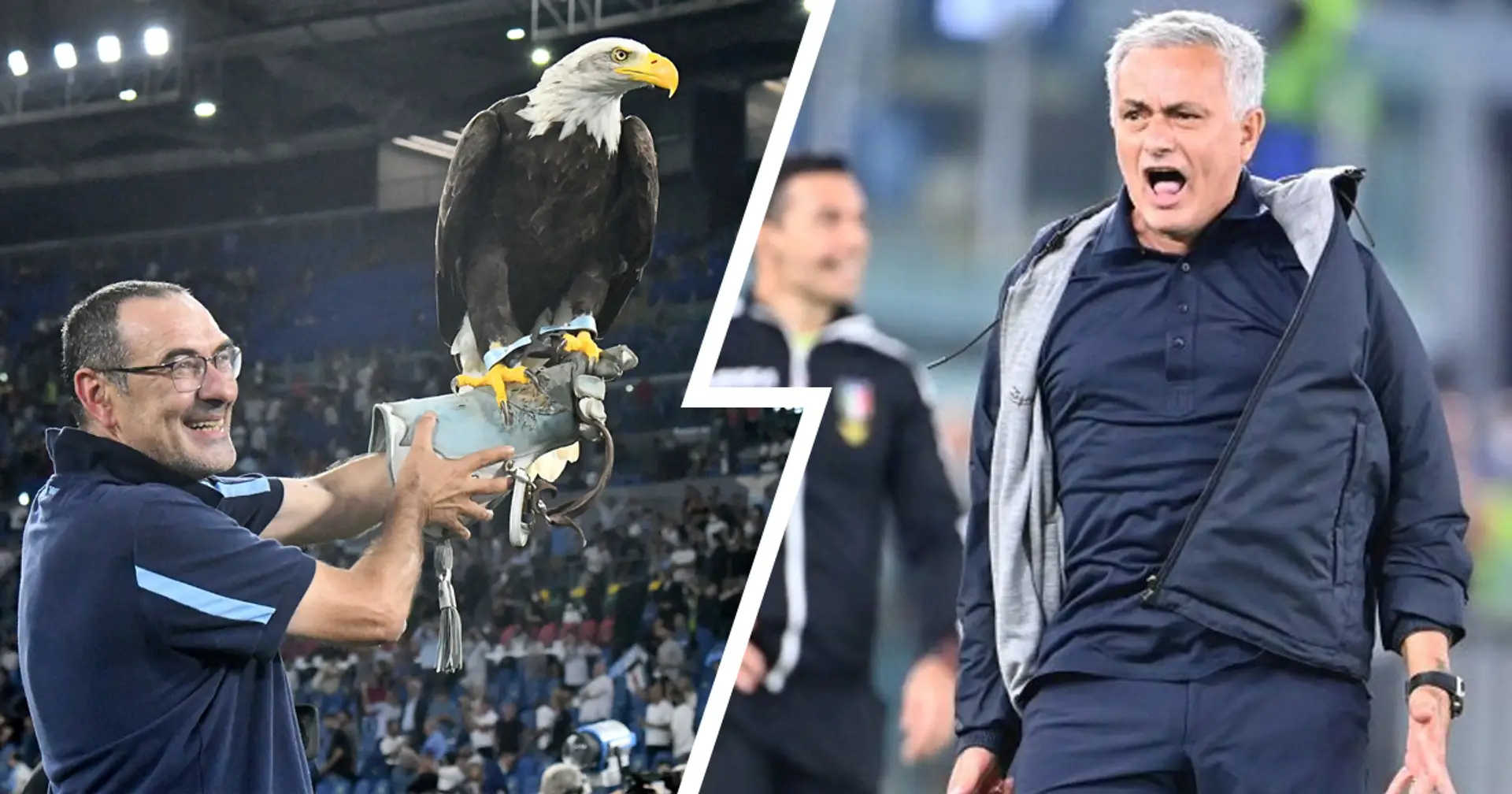 Sarri si prende l'ovazione della Curva, Mourinho s'infuria con i giornalisti: le due facce del derby tra Roma e Lazio