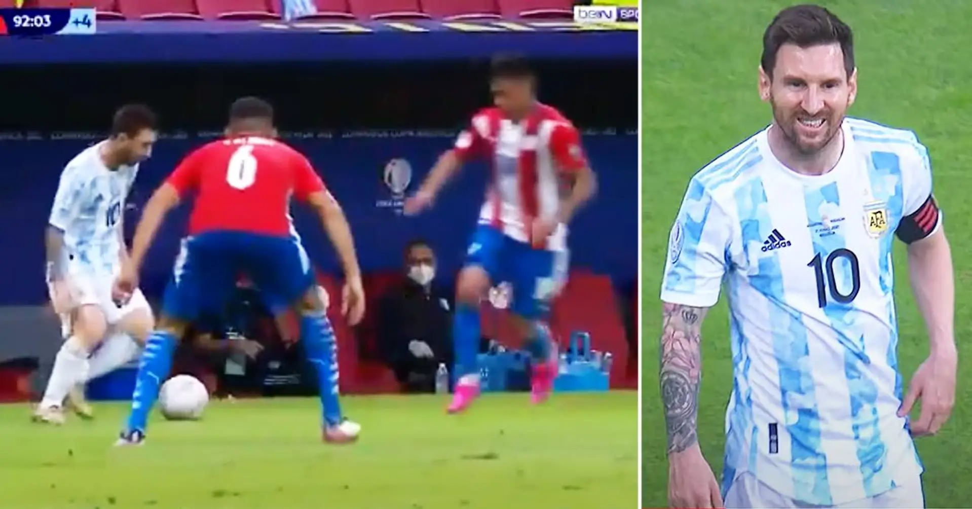 Lionel Messi ridiculise deux joueurs du Paraguay avec une technique époustouflante en Copa America