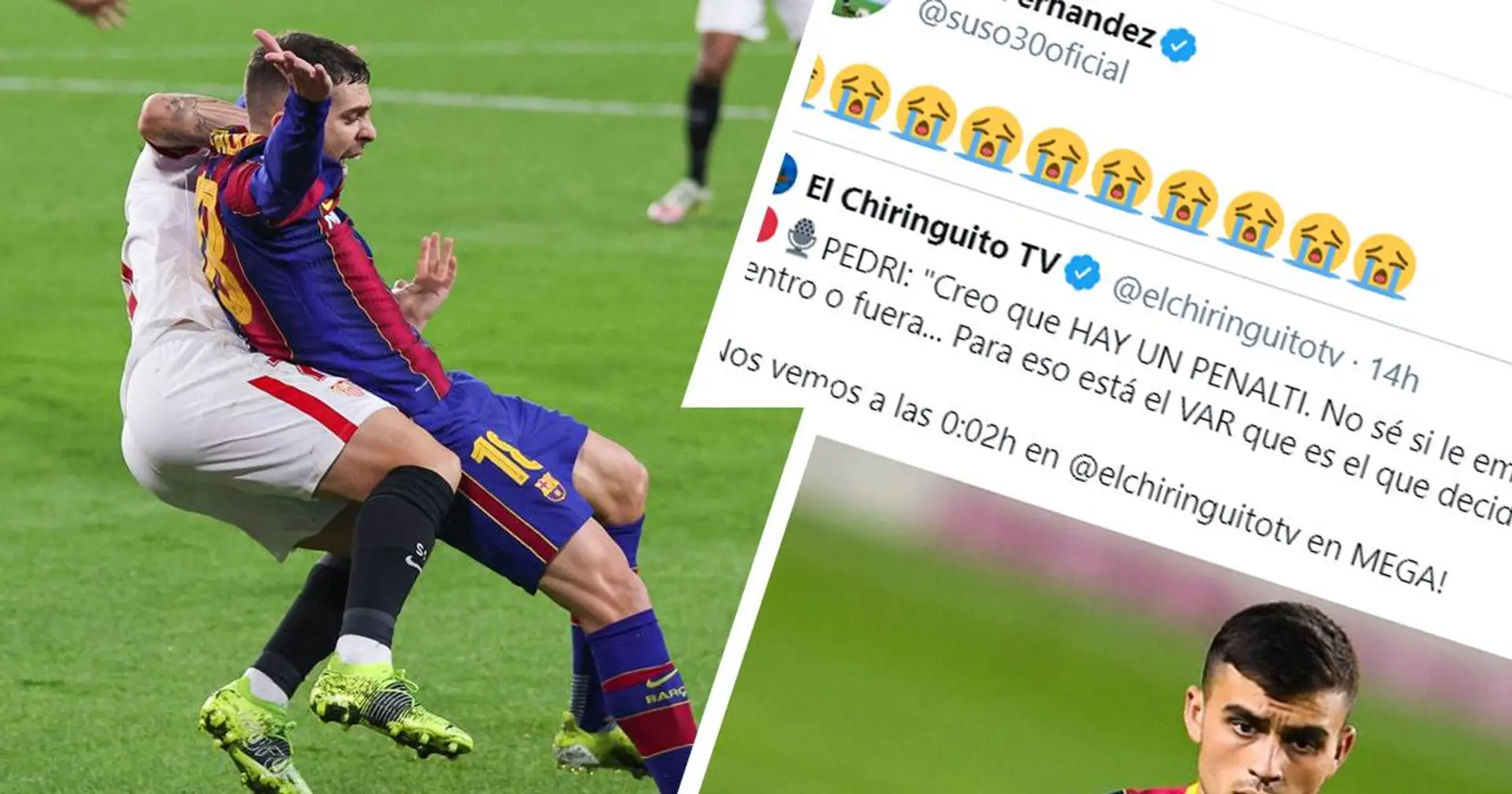 Un ailier de Séville se moque de Pedri suite à la demande de pénalty du jeune joueur du Barça