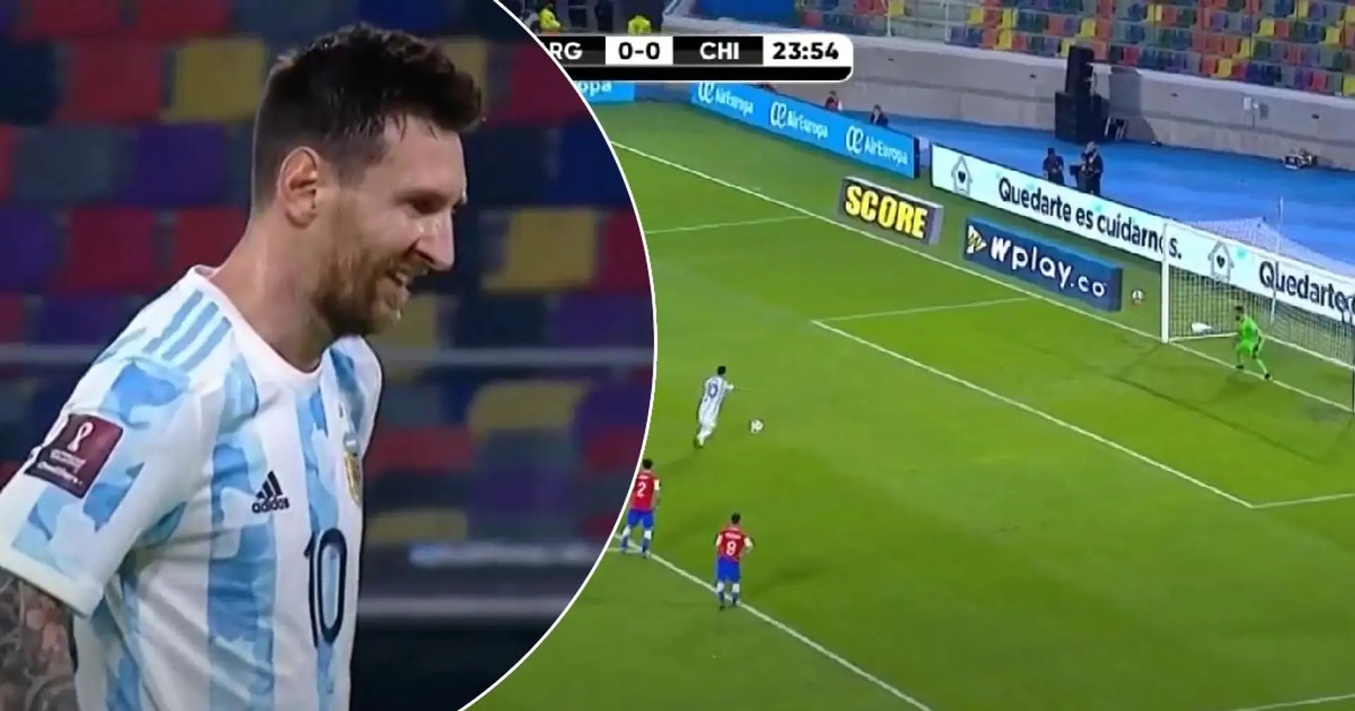 La caméra filme les bêtises de Claudio Bravo pour arrêter le penalty de Messi avant que Leo ne punisse calmement son ex-coéquipier