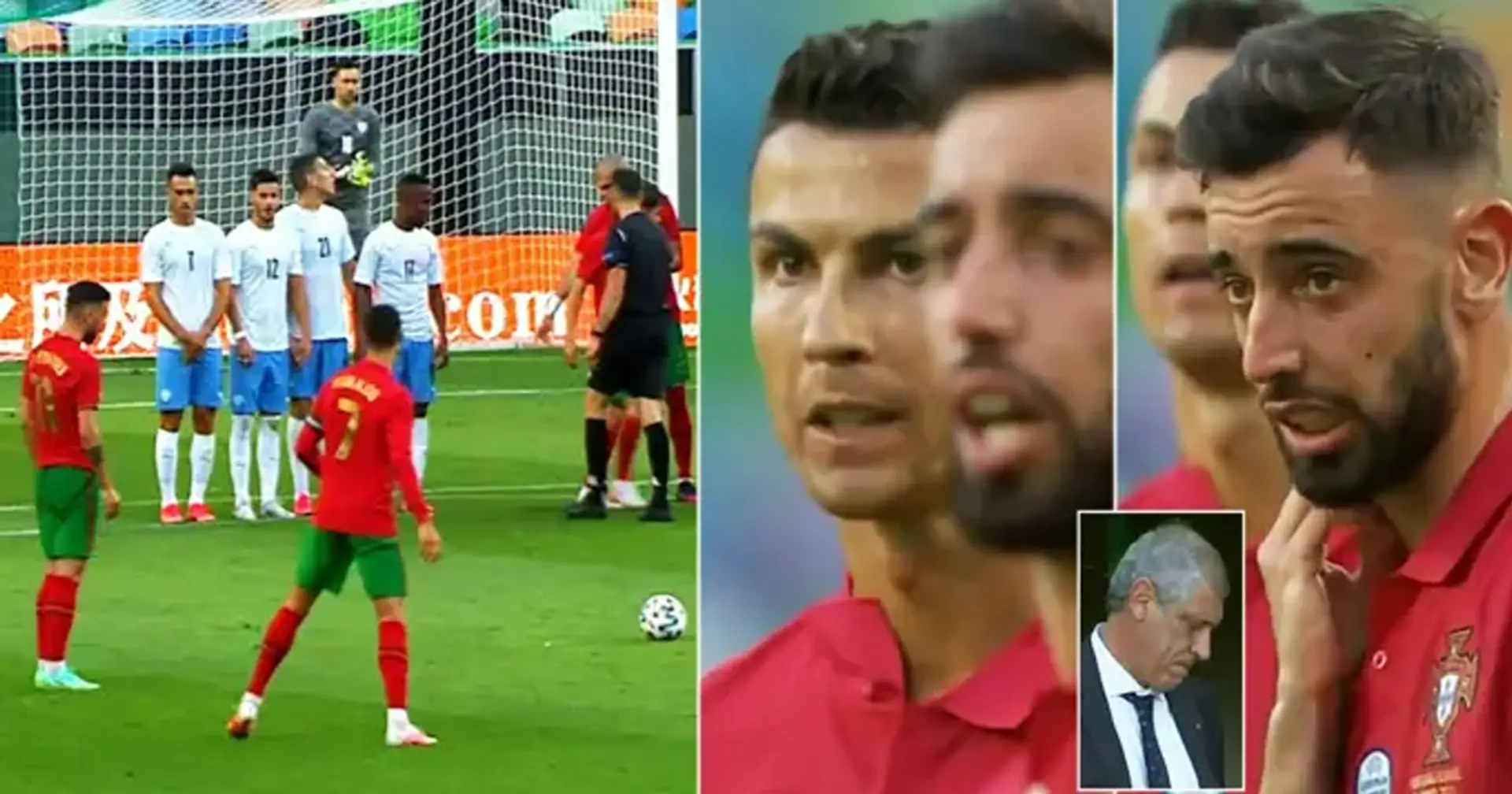 Cristiano Ronaldo se vuelve viral con el 'peor tiro libre' que haya lanzado contra Israel en lugar de Bruno Fernandes