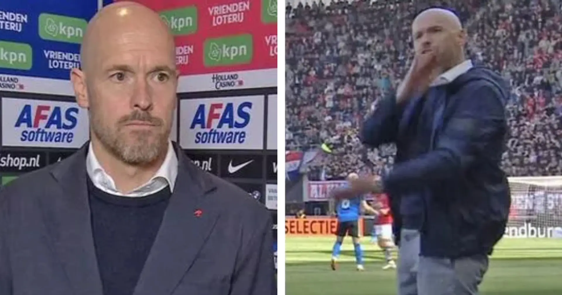 Erik ten Hag loses his cool at referee during Ajax draw as title race heats up