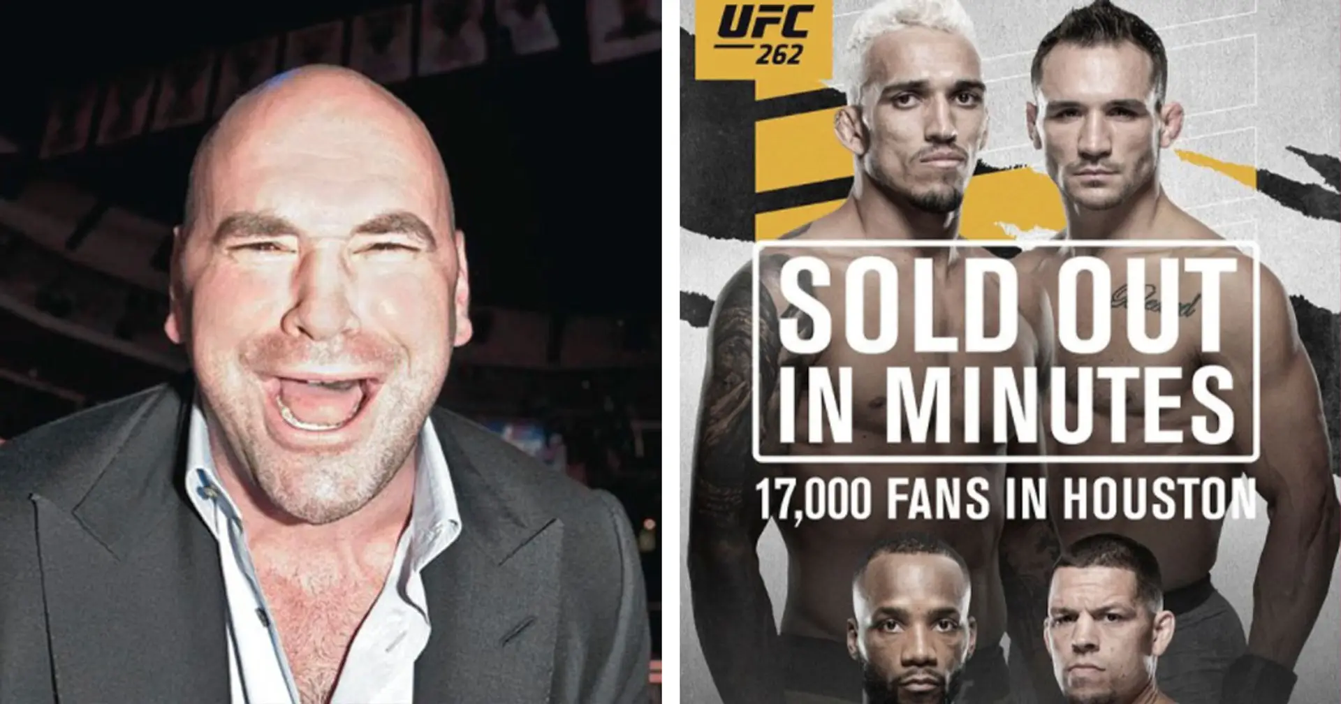 Dana White: Tickets to UFC 262 'sold out in minutes'