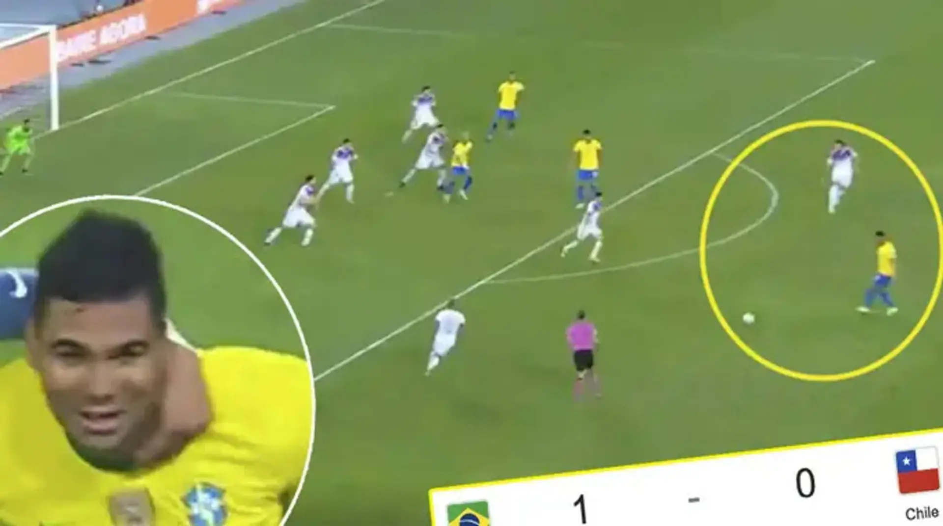 Casemiro inicia una brillante combinación de gol de un solo toque en la victoria de Brasil ante Chile en la Copa América
