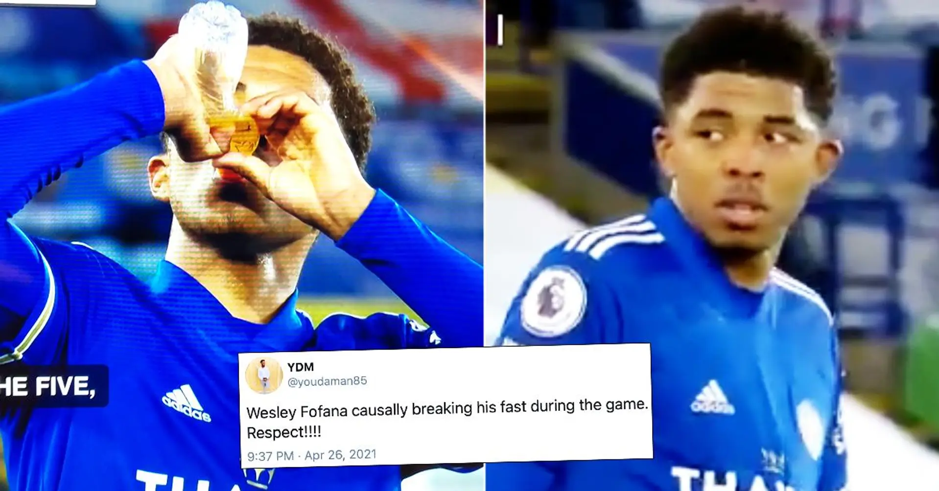 La star de Leicester Fofana brise le jeûne du Ramadan lors d'un match de Premier League