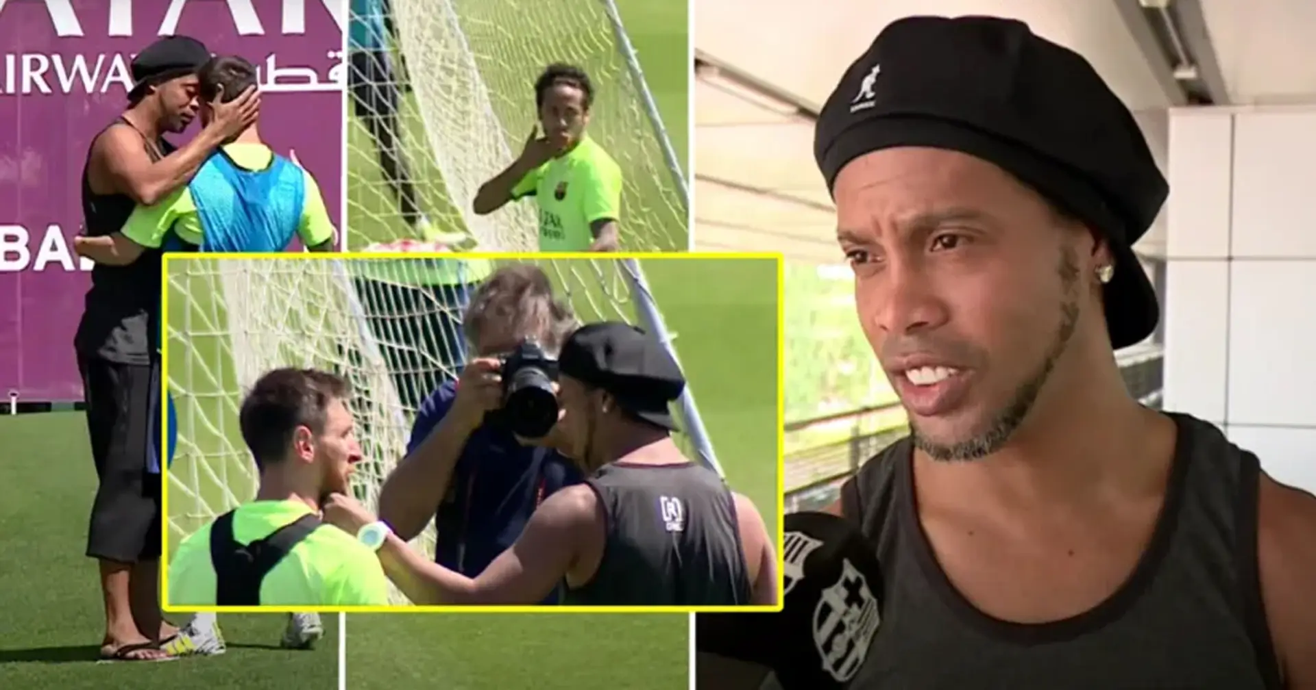 Ronaldinho hizo una visita sorpresa al campo de entrenamiento del Barça en 2017: así es como reaccionaron Messi, Neymar y otros