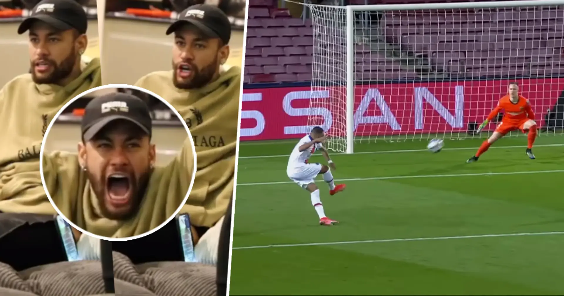 Caught on camera: How Neymar reacted to Mbappe's hat-trick against his ex-club Barca