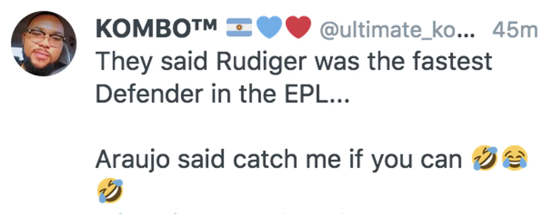 «И это самый быстрый защитник АПЛ?»: Араухо уничтожил Рюдигера сумасшедшим забегом в Класико. Фанаты в восторге