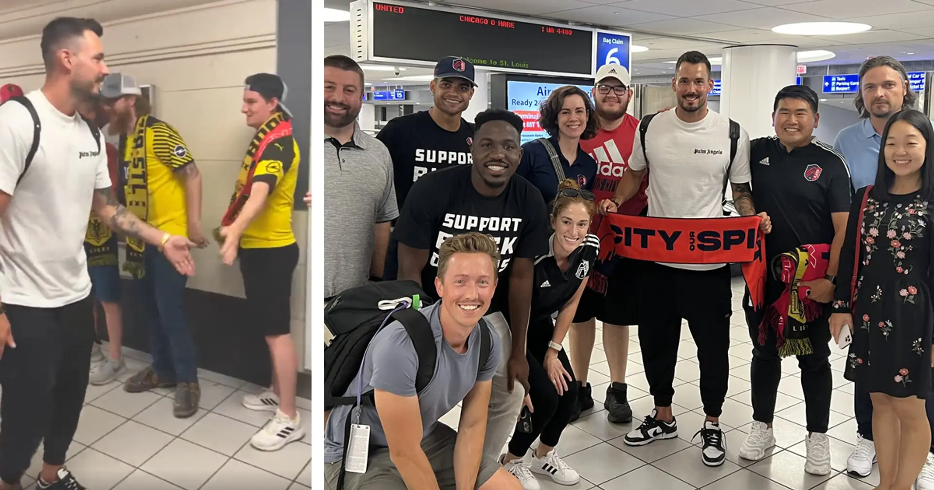 Herzlicher Empfang in den USA: Dortmund-Fans in St. Louis begrüßen Roman Bürki im Flughafen!