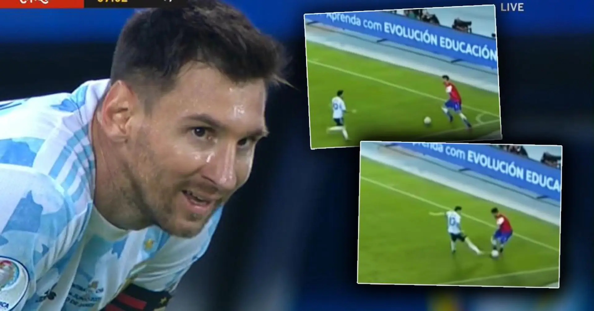 Chiles Verteidiger bringt Leo Messi mit einem heißen Trick in der Nähe seines eigenen Strafraums in Verlegenheit