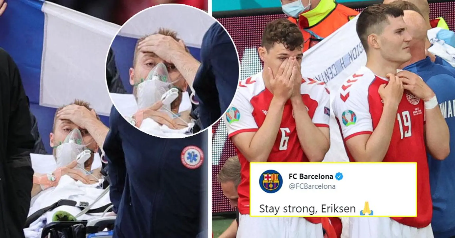 Barcelone, Fabregas et plus: le monde du football se rassemble pour montrer leur soutien à Eriksen après la tragédie