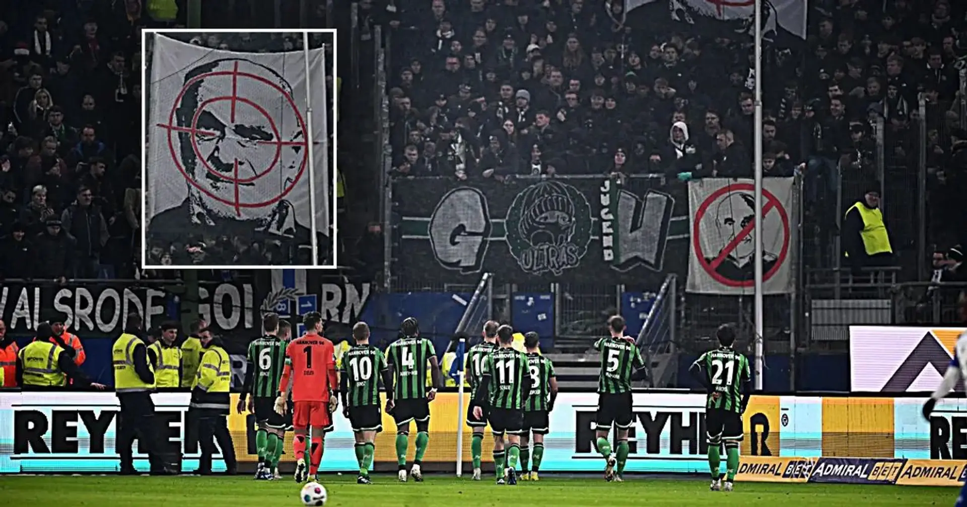 Hannover verweigerte Fortsetzung des Spiels gegen Hamburg wegen des Banners der eigenen Fans