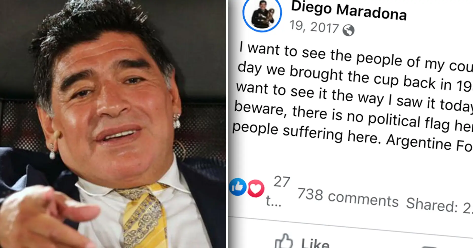 Maradonas Beitrag in den sozialen Medien vom 18. Dezember 2017 erweist sich als Vorhersage, die Messi am selben Tag im Jahr 2022 erfüllte