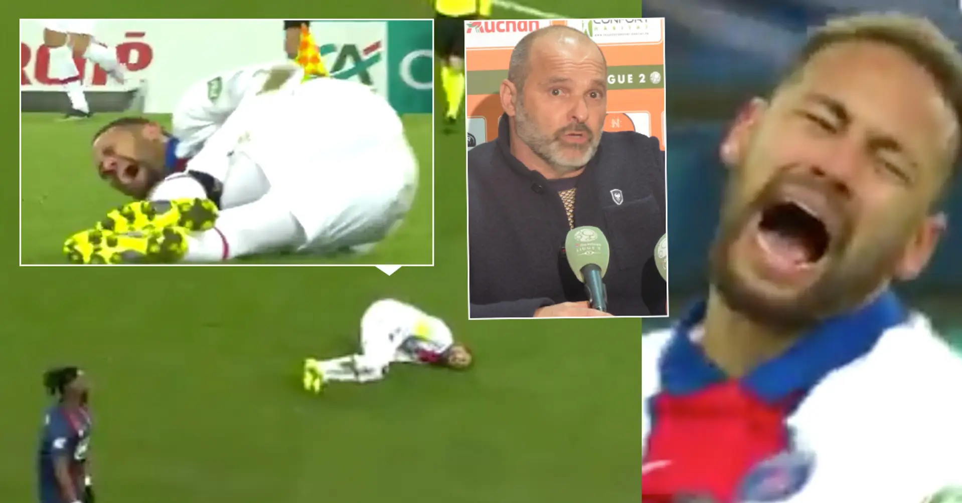 Neymar left in agony after suffering injury - Caen coach replies, 'I'm not crying, I'll leave it to Neymar'