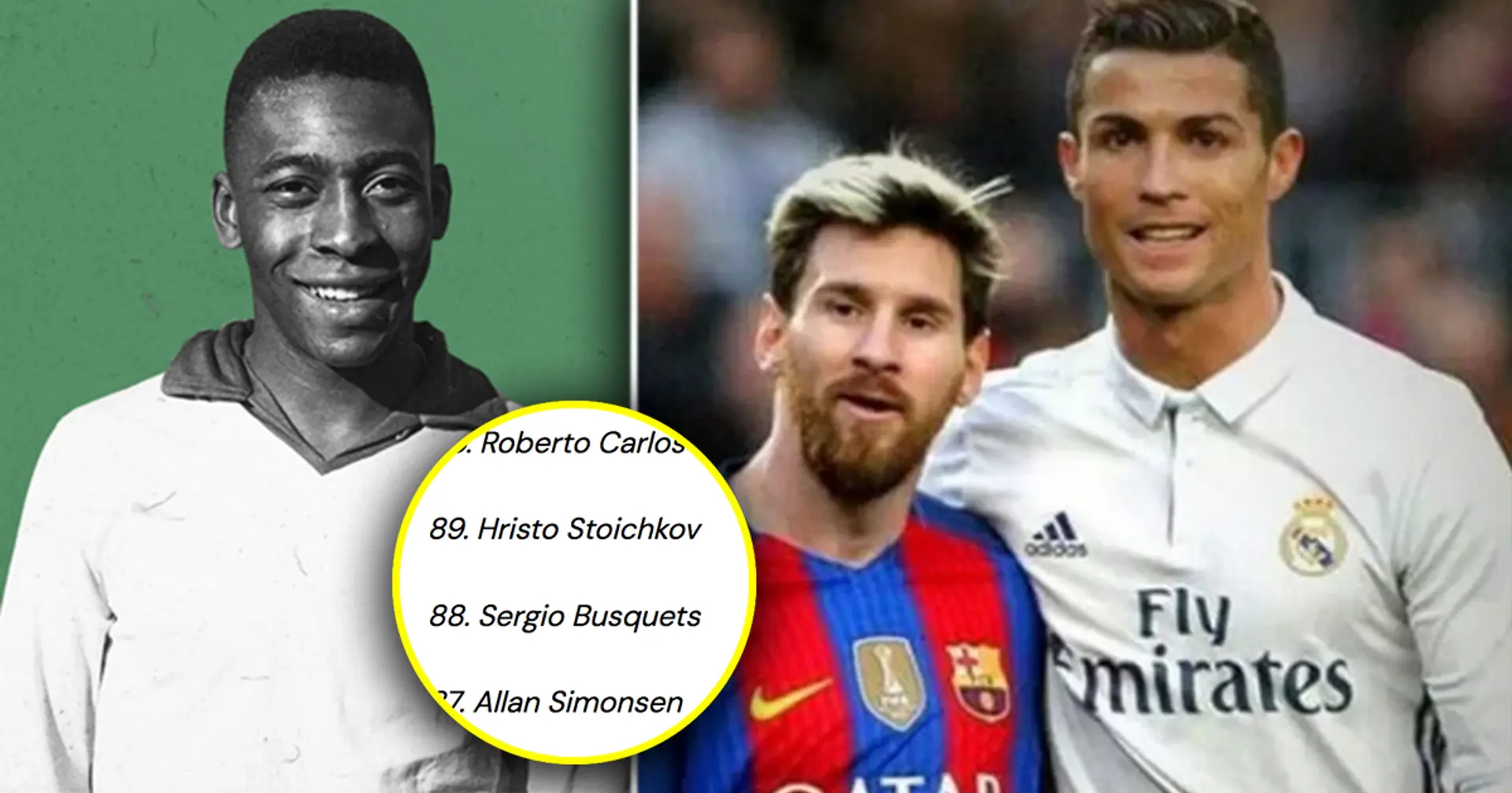 Messi ahead of Ronaldo, Pele outside top 3: all-time best players ranked