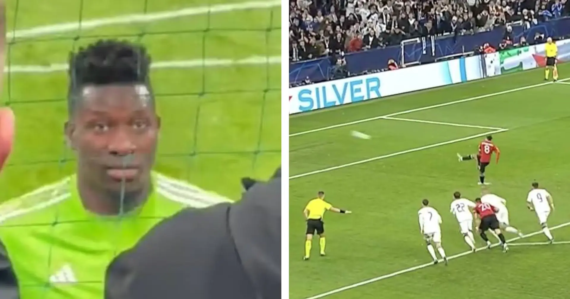 Baffling footage emerges of Andre Onana staring into stands during Bruno Fernandes penalty