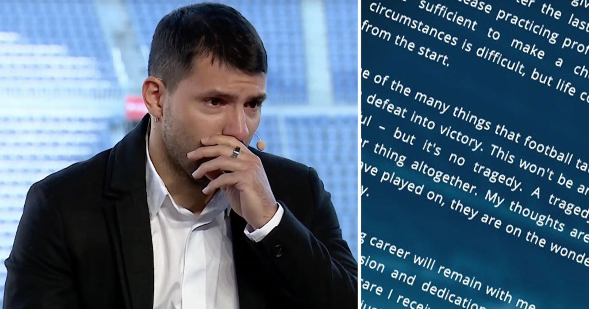 Aguero pens emotional message to fans after saying goodbye to football