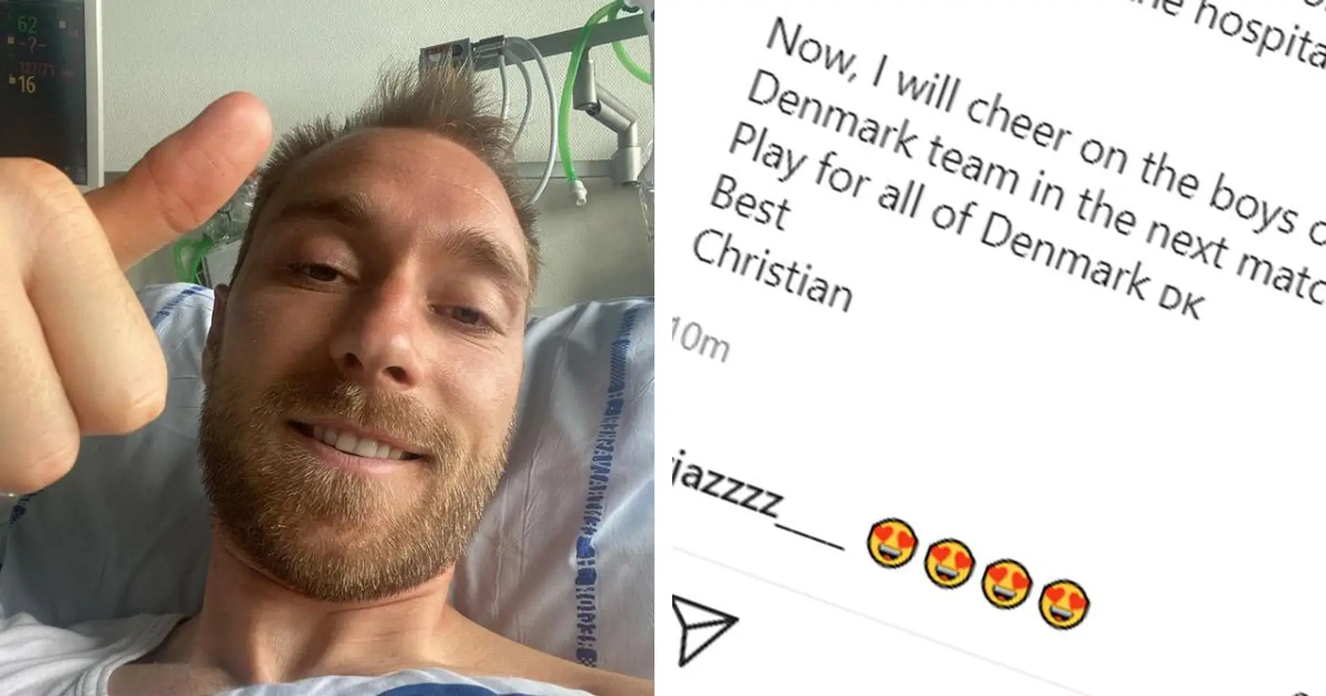 Christian Eriksen envoie un message rassurant sur les réseaux sociaux après l'incident contre la Finlande