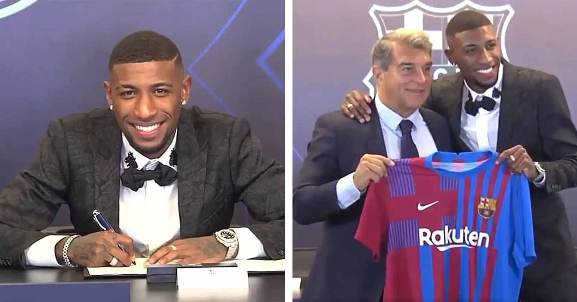 Emerson signs Barca contract, wears club jersey for 1st time